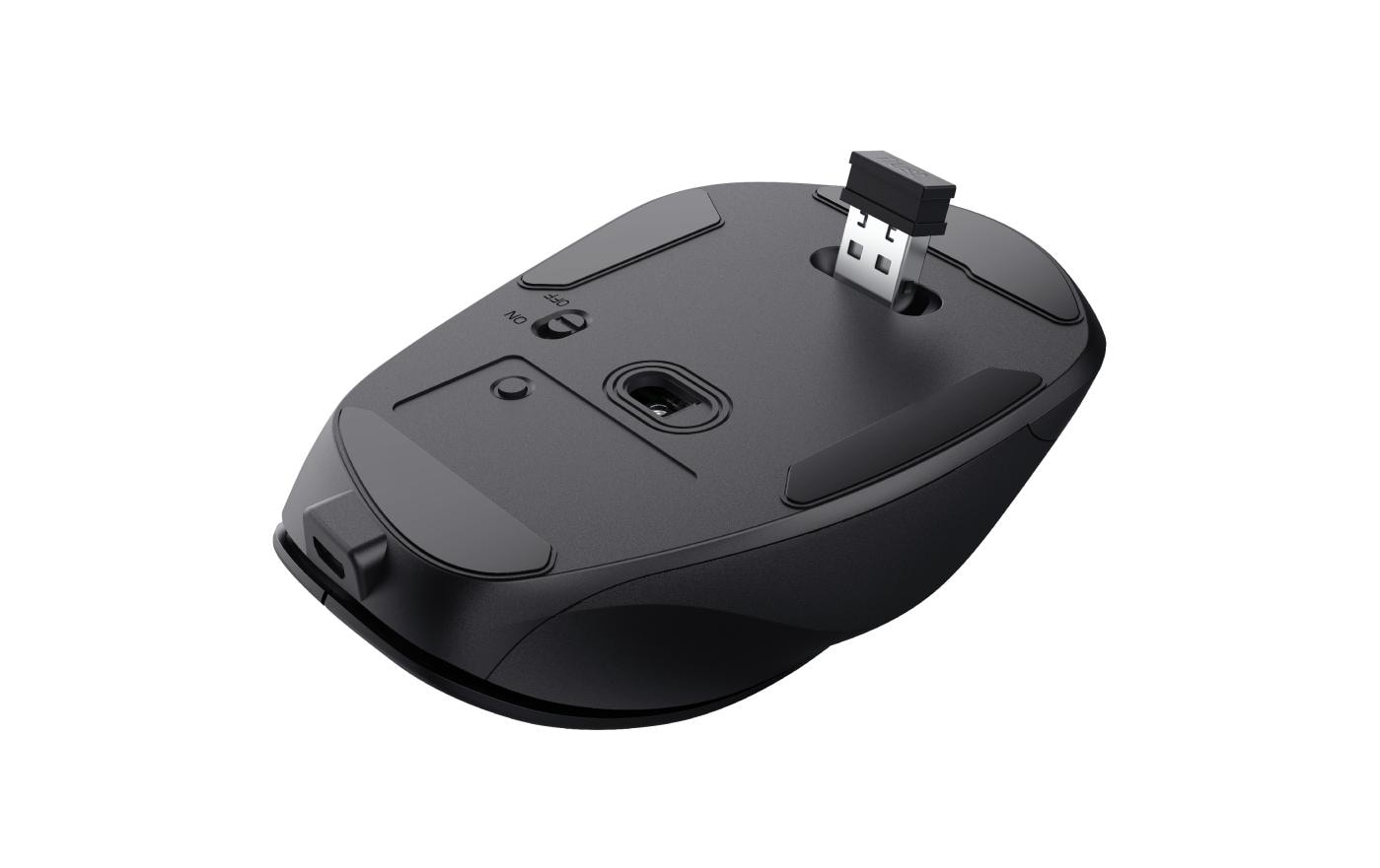 Trust Fyda Eco – Maus – Kabellos (2,4 GHz), 2400 DPI, rechts, Schwarz