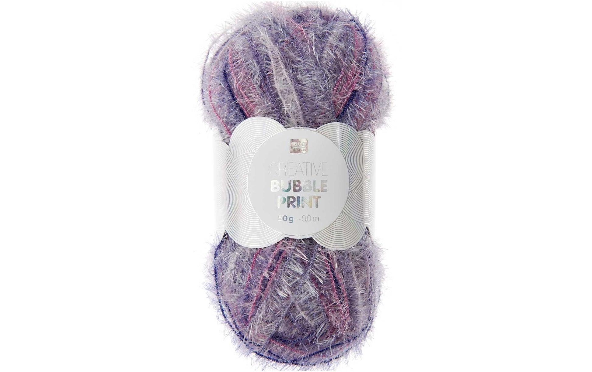 Rico Design Creative Bubble Print Garn Violett – 50 g, 90 m, Nadel 4 mm, 100% Polyester, 1 Stk.