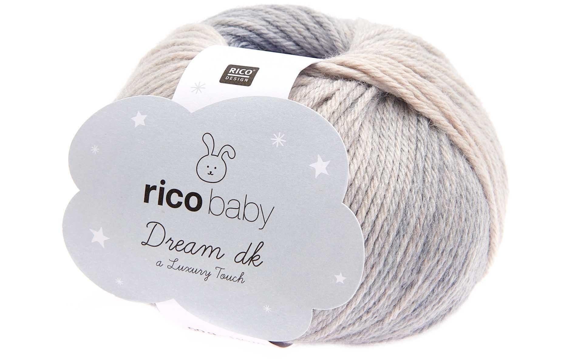 Rico Design Baby Dream DK Luxury Touch Garn Steingrau – 50 g, 115 m, Nadel 3,5 mm, 50% Polyacryl/50% Polyamid