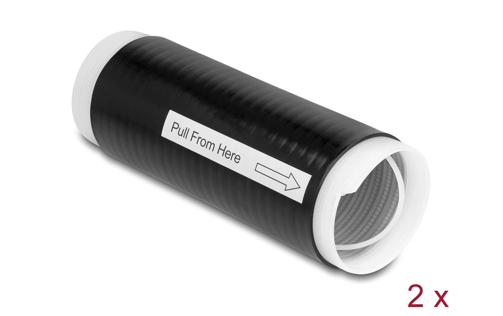 DeLOCK Schrumpfschlauch-Set, 2 Stk., Ø 45 mm → Ø 10,5 mm, 13 cm – schwarz