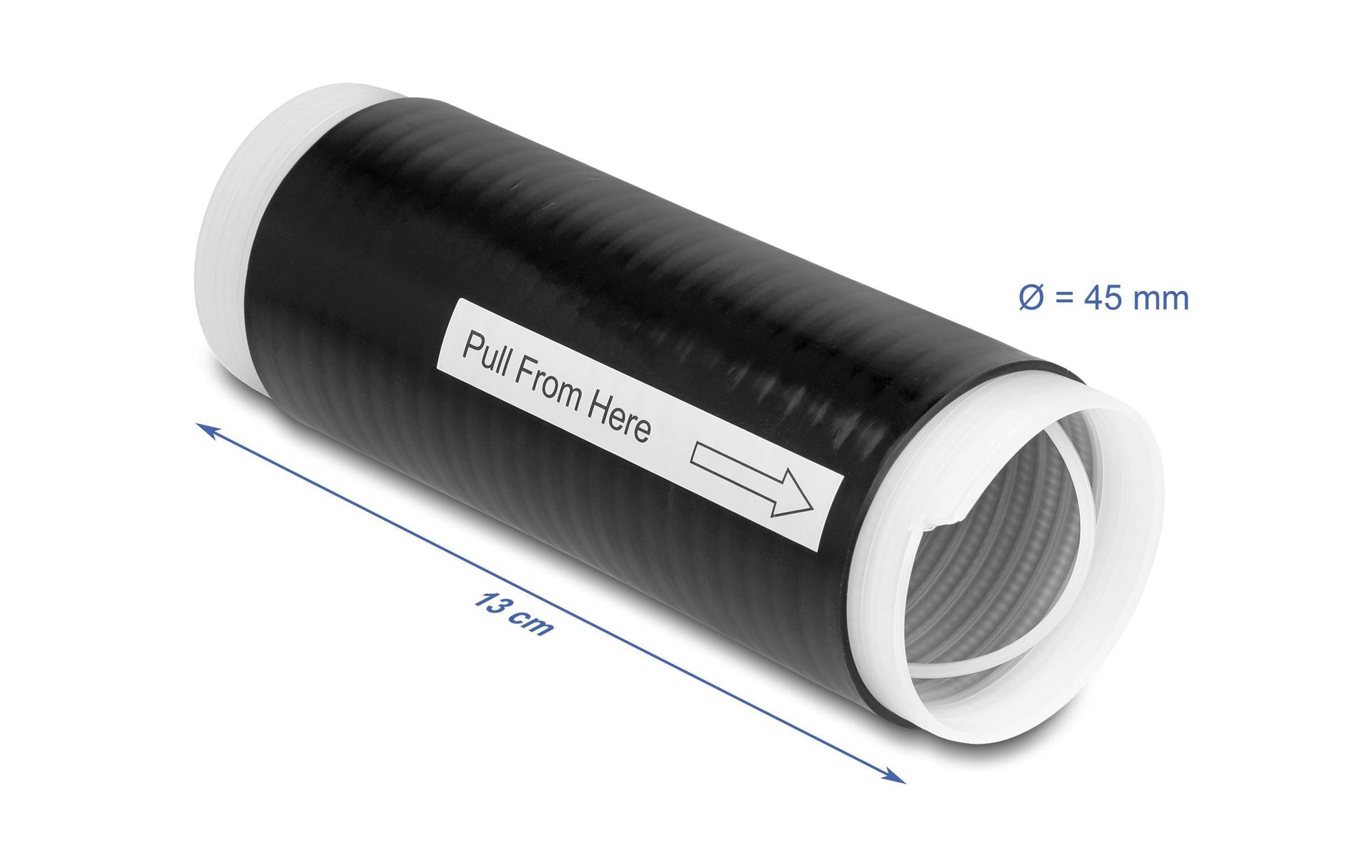 DeLOCK Schrumpfschlauch-Set, 2 Stk., Ø 45 mm → Ø 10,5 mm, 13 cm – schwarz