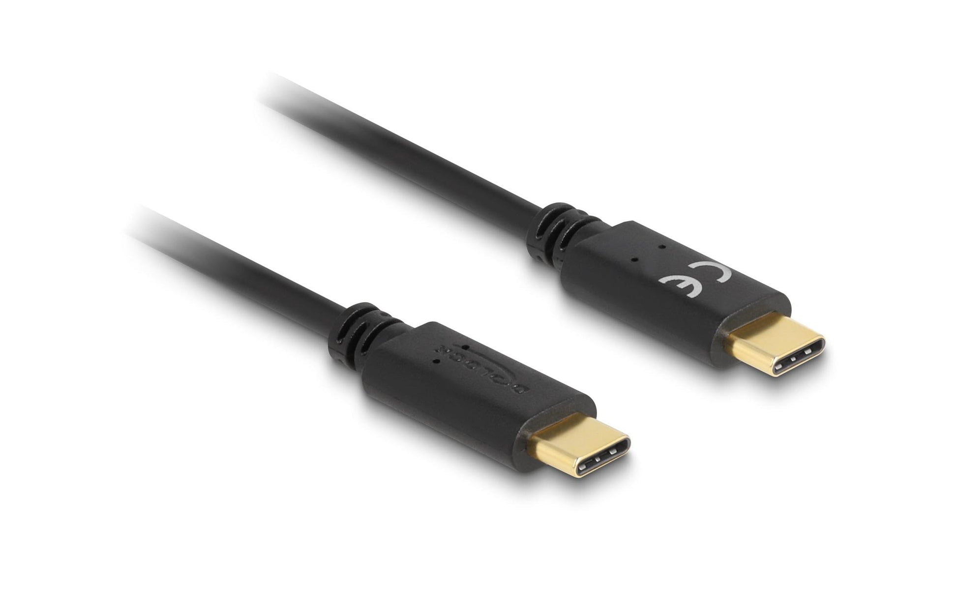 DeLOCK USB-C auf USB-C Kabel – 0,15 m – Schnellladung, E-Marker – Schwarz