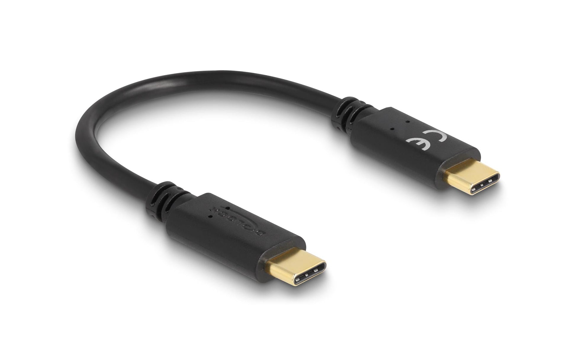 DeLOCK USB-C auf USB-C Kabel – 0,15 m – Schnellladung, E-Marker – Schwarz