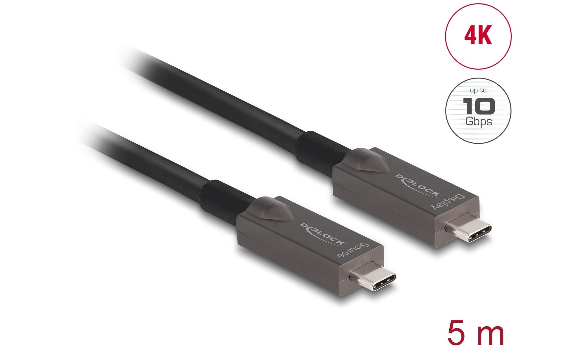DeLOCK USB-Kabel, USB-C zu USB-C, 5 m, Lade-/Datenkabel