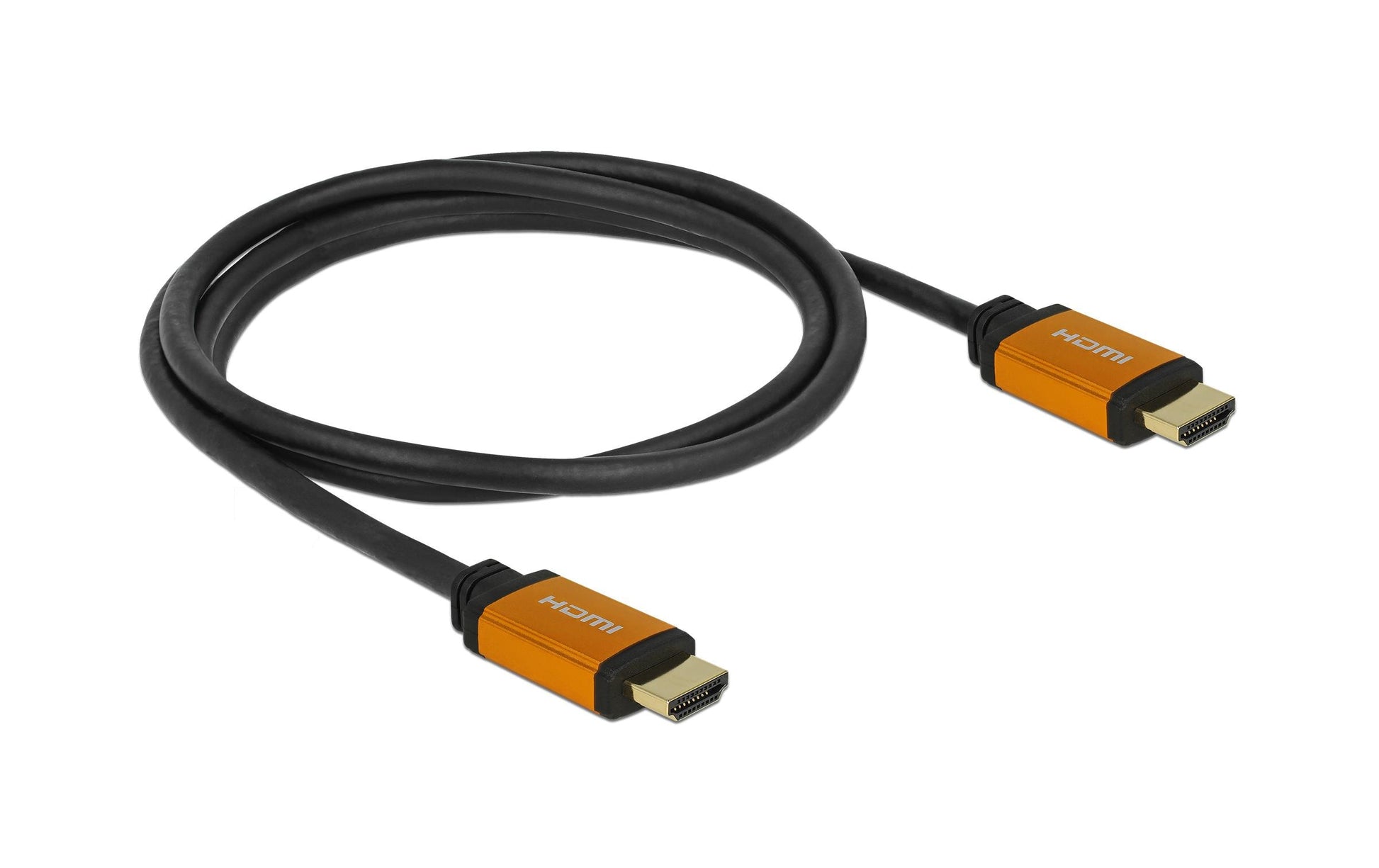 DeLOCK HDMI Kabel HDMI 2.1 8K 60 Hz – 1,5 m – ARC – Schwarz/Gold