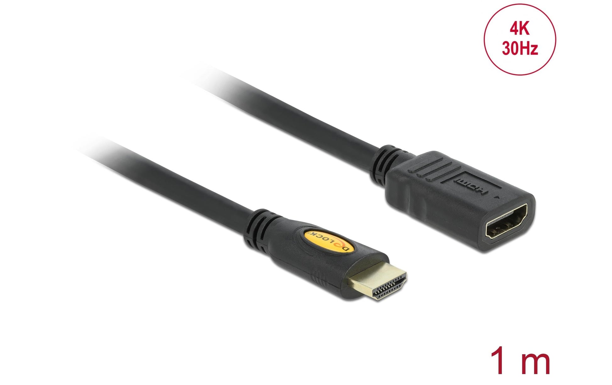 DeLOCK HDMI Verlängerungskabel – 4K 30 Hz – 1 m