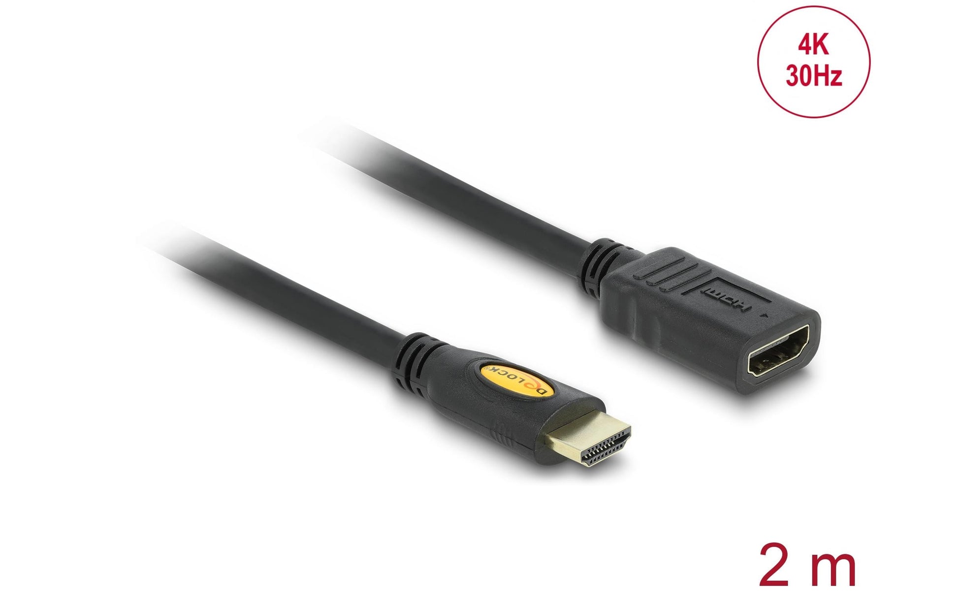 DeLOCK HDMI Verlängerungskabel (A–A, M–F) 4K 30 Hz – 2 m