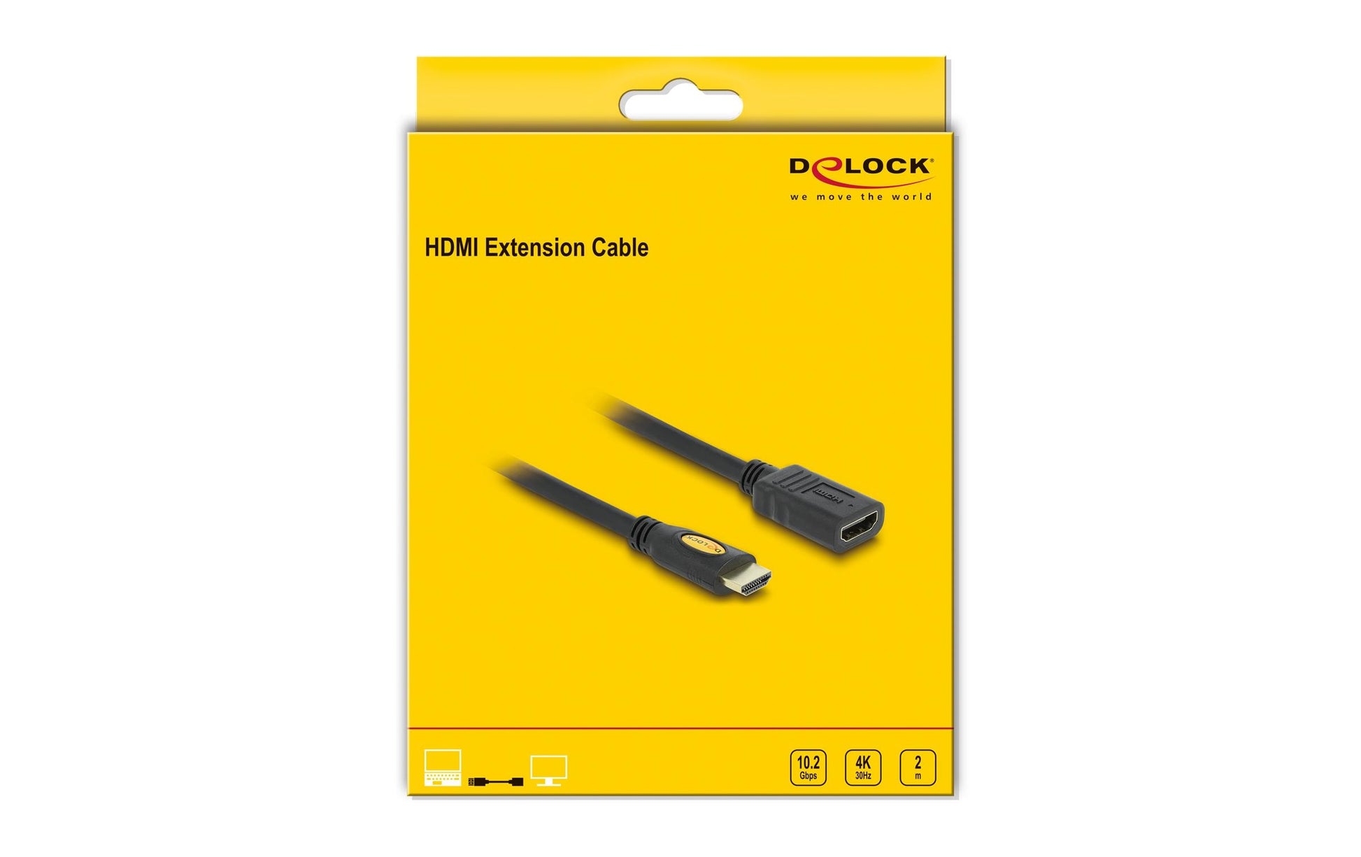 DeLOCK HDMI Verlängerungskabel (A–A, M–F) 4K 30 Hz – 2 m