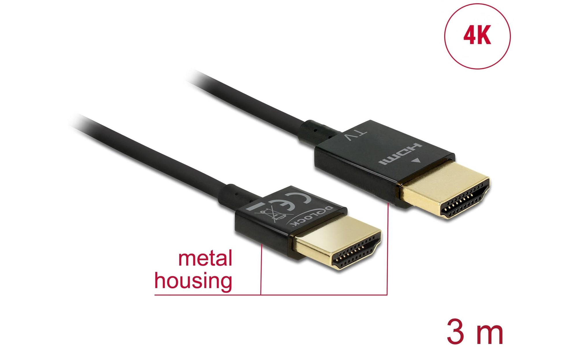 DeLOCK HDMI-Kabel, Schwarz, 1 Stück