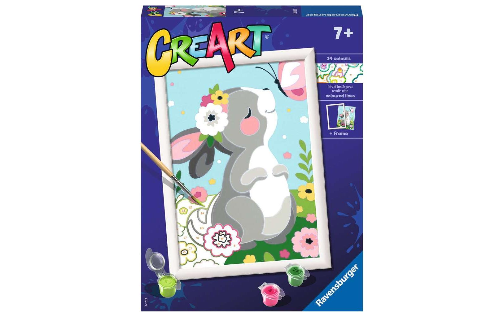 Ravensburger MnZ Serie D – Malen-nach-Zahlen-Set – Beautiful Bunny (Hase) – 1-teilig – ab 7 Jahren