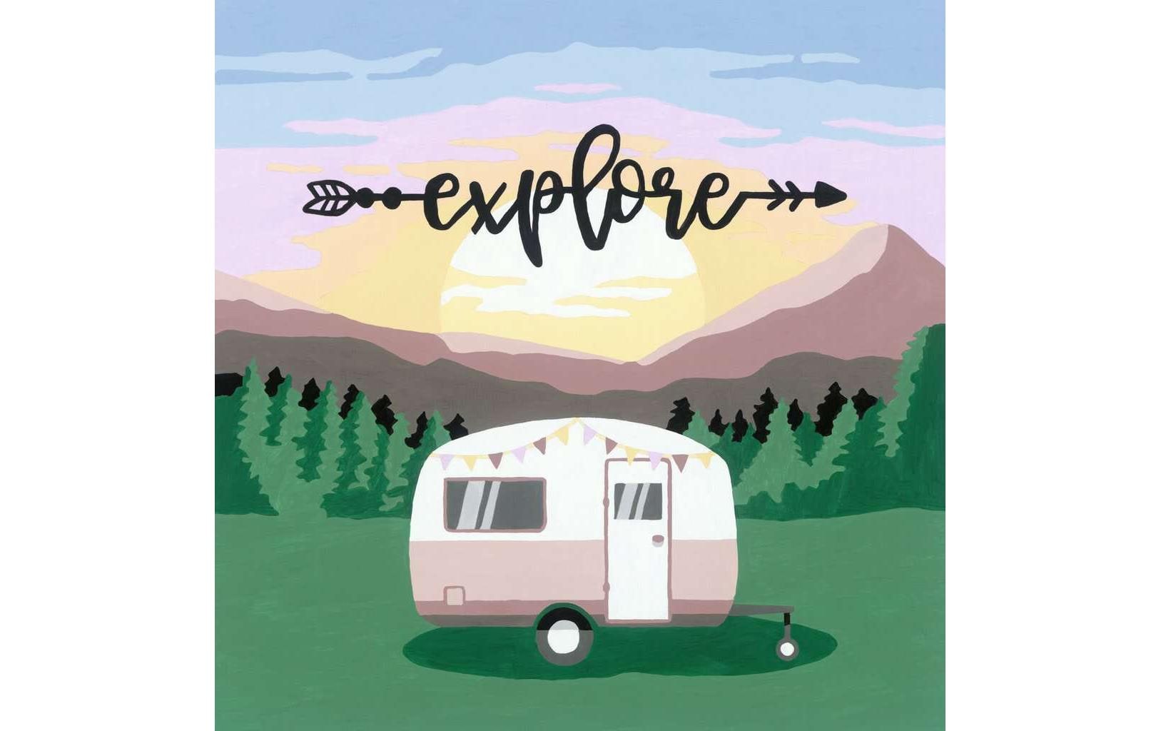 Ravensburger MnZ Trend Explore – Malen-nach-Zahlen-Set – Wohnwagen – 20 × 20 cm – ab 12 Jahren