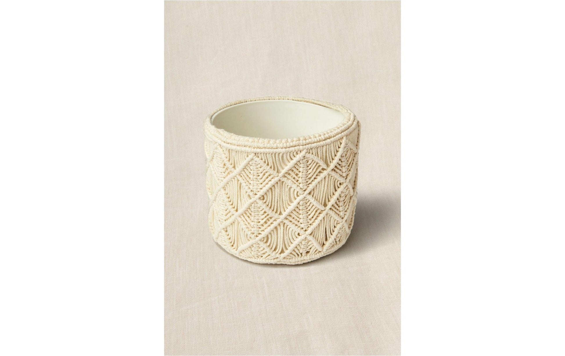 DMC Makramee-Set – Topf-Abdeckung Boho – 14 × 17 cm – 8-teilig – 80% Baumwolle, 20% Polyester – Beige