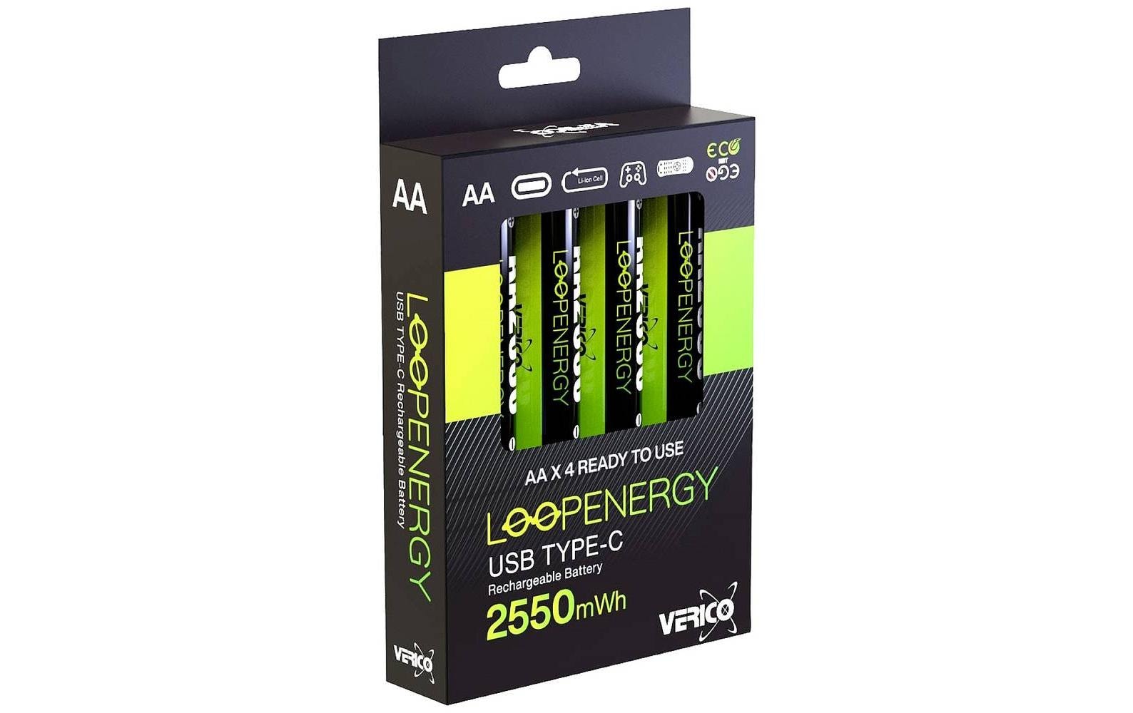 Verico AA Akkus, Nickel-Metallhydrid (NiMH), 1700 mAh – 4 Stk.