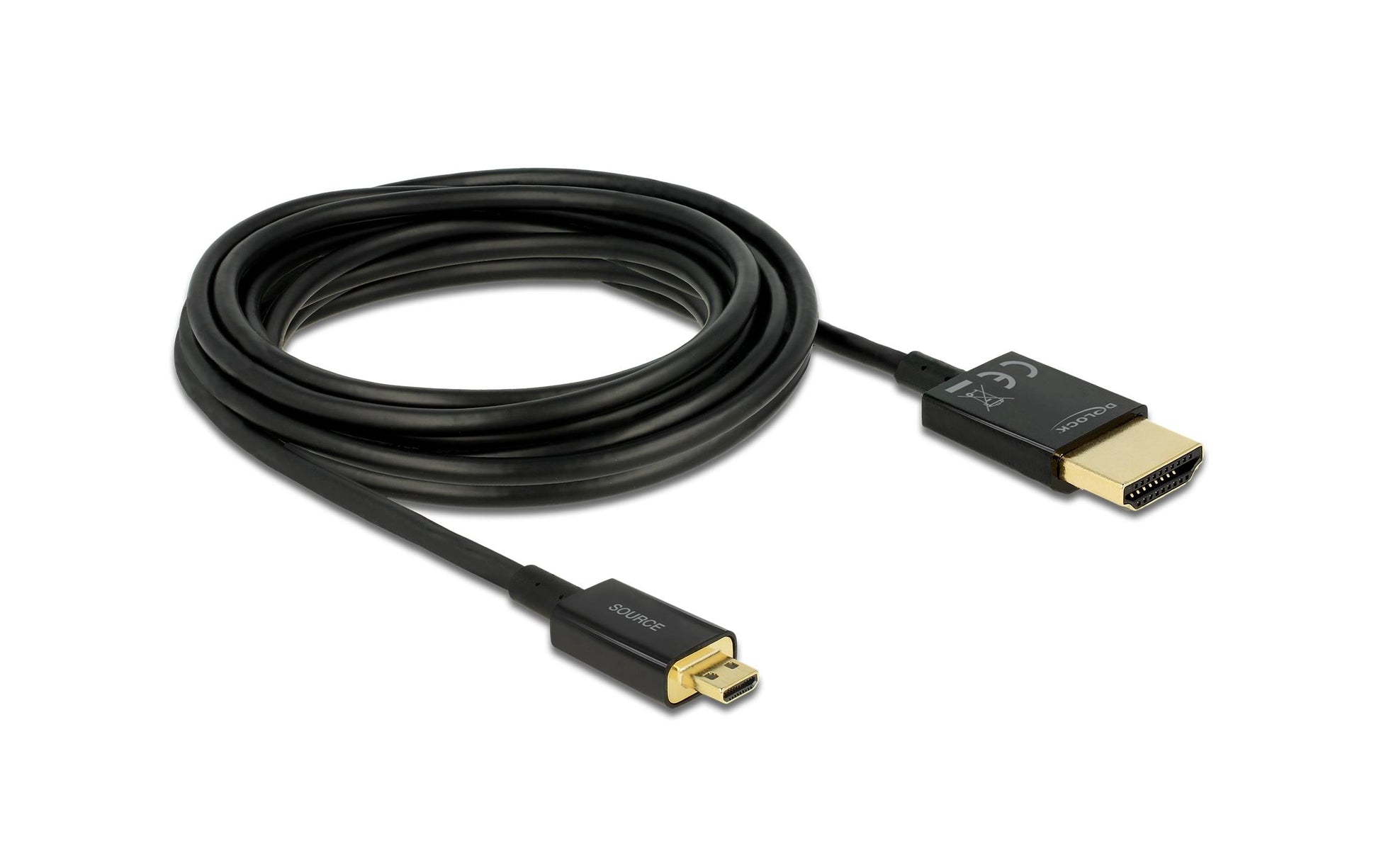 DeLOCK HDMI-Kabel, HDMI/Micro HDMI, Schwarz