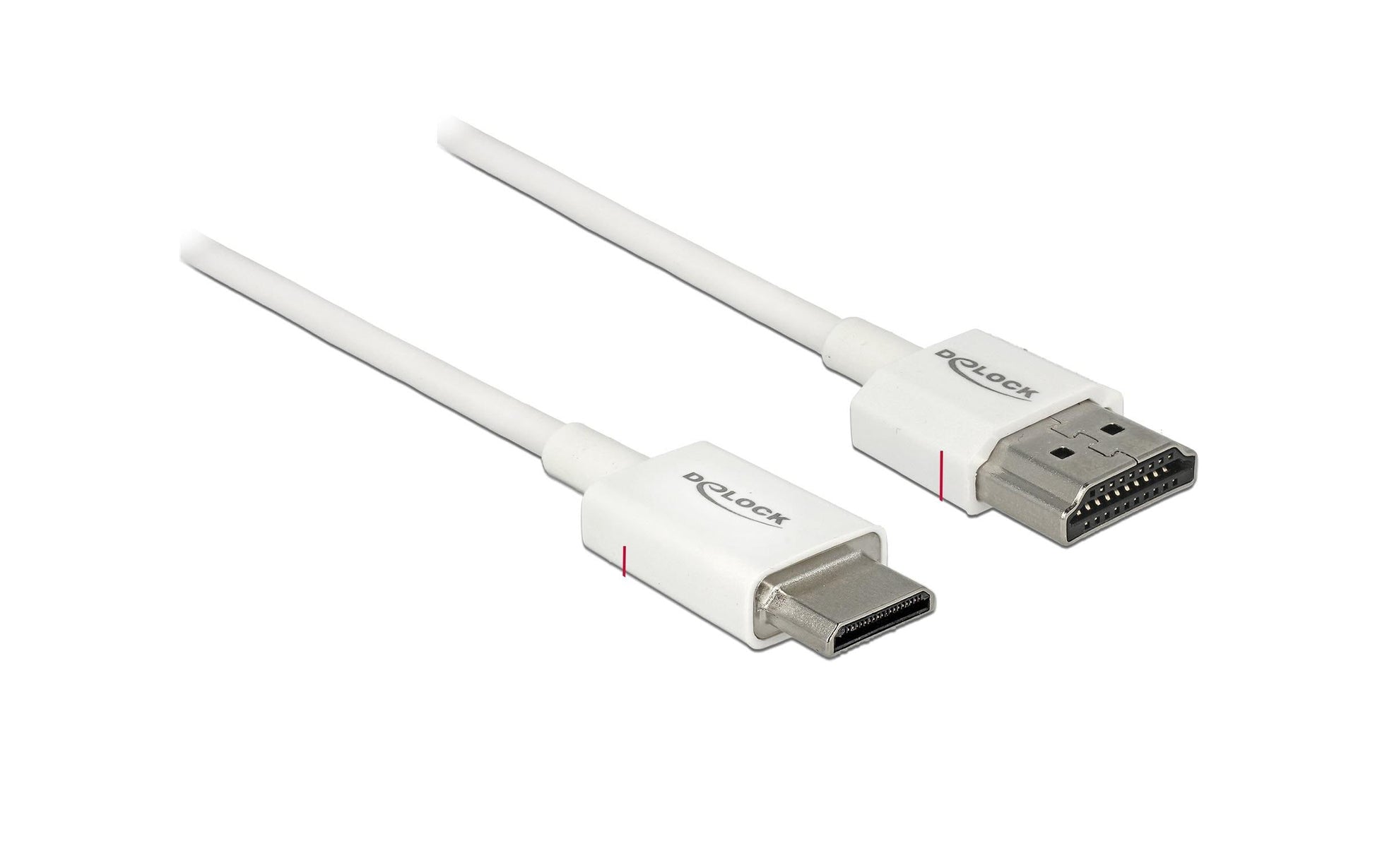 DeLOCK Mini-HDMI auf HDMI Kabel HDMI 2.0 4K 60 Hz – 1,5 m – ARC, Ethernet – Weiss