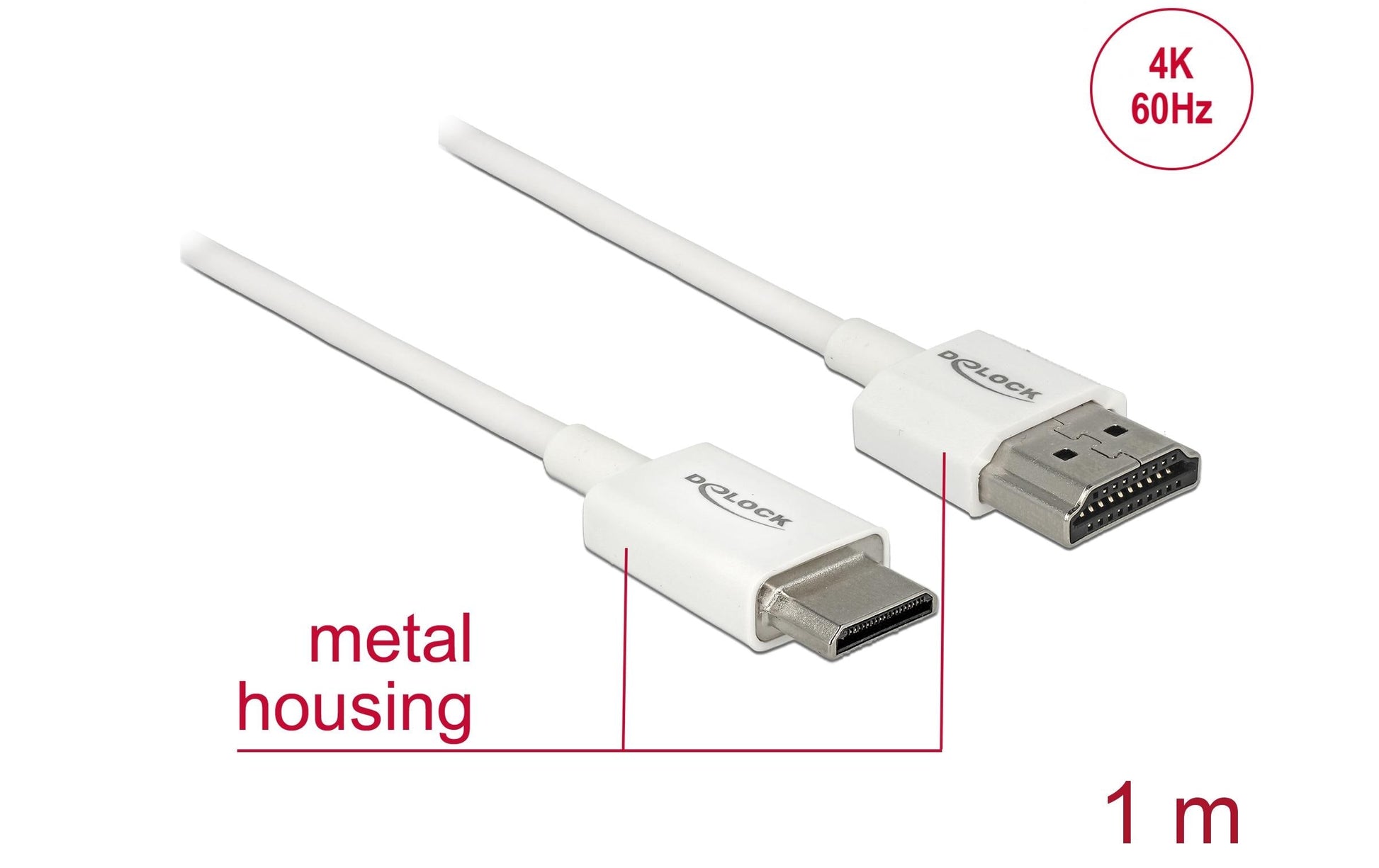 DeLOCK HDMI-Kabel, HDMI/Mini HDMI, Weiss, 85142, 1 Stück