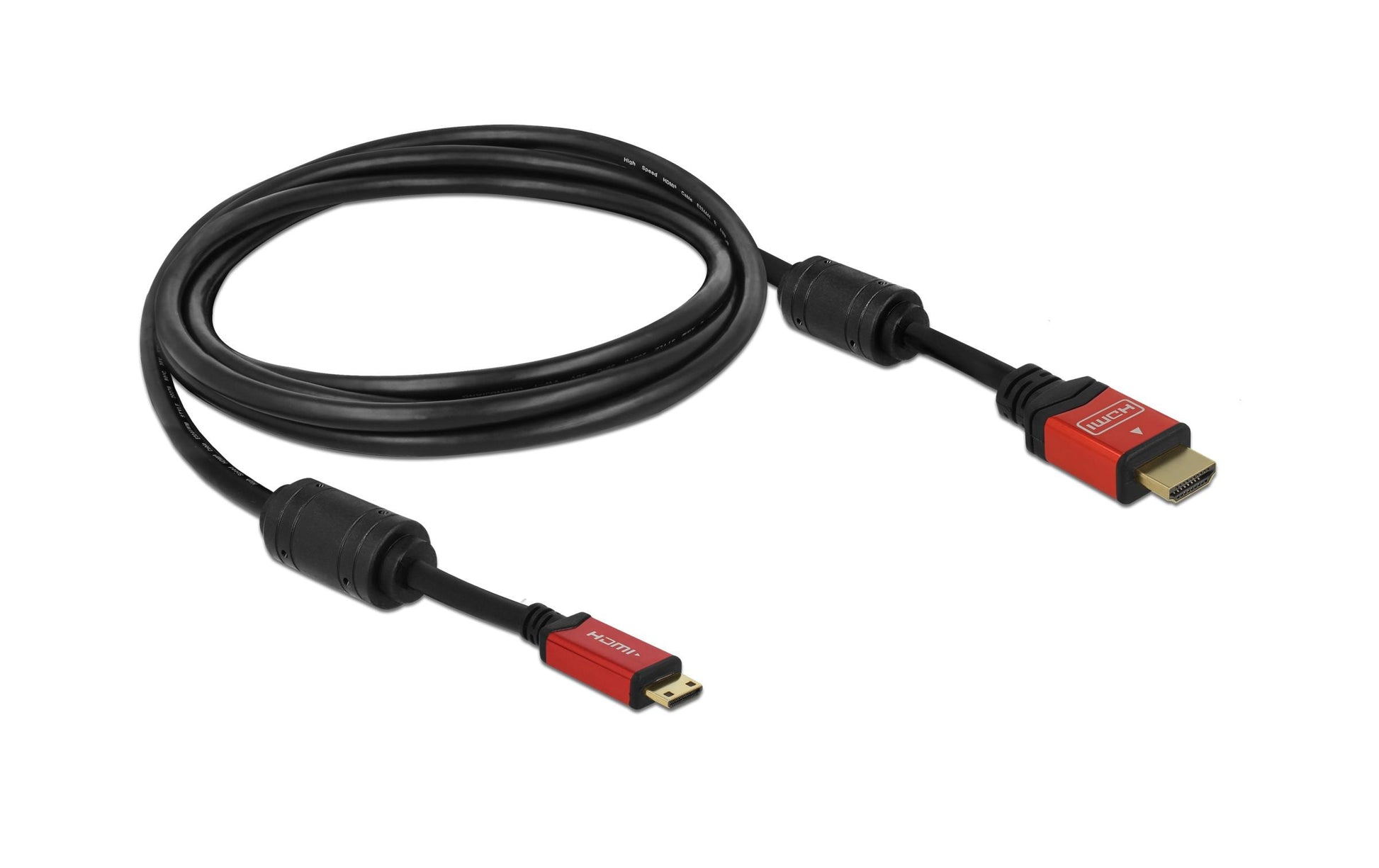 DeLOCK Mini-HDMI auf HDMI Kabel 4K – 3 m – Rot