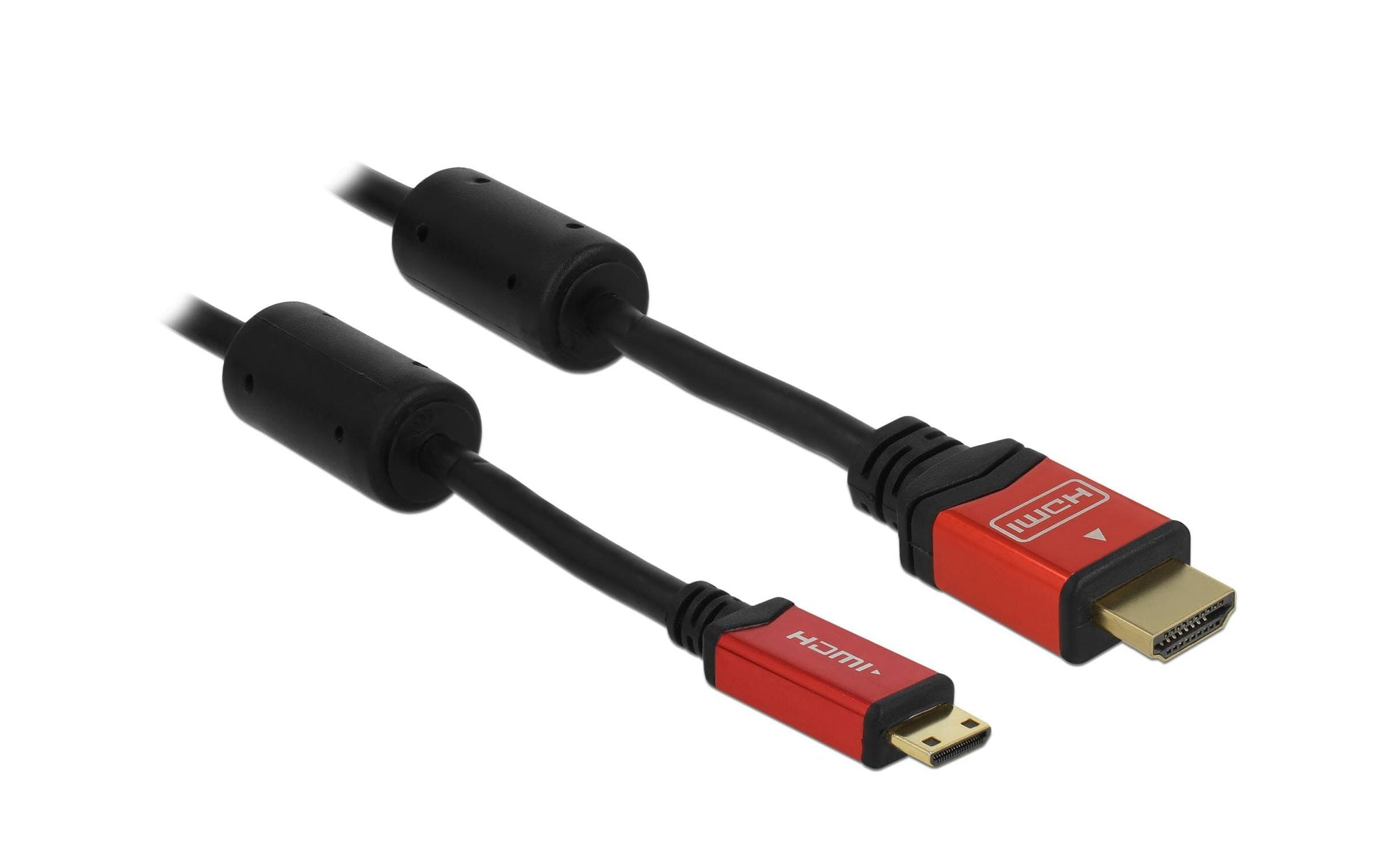 DeLOCK Mini-HDMI auf HDMI Kabel 4K – 3 m – Rot