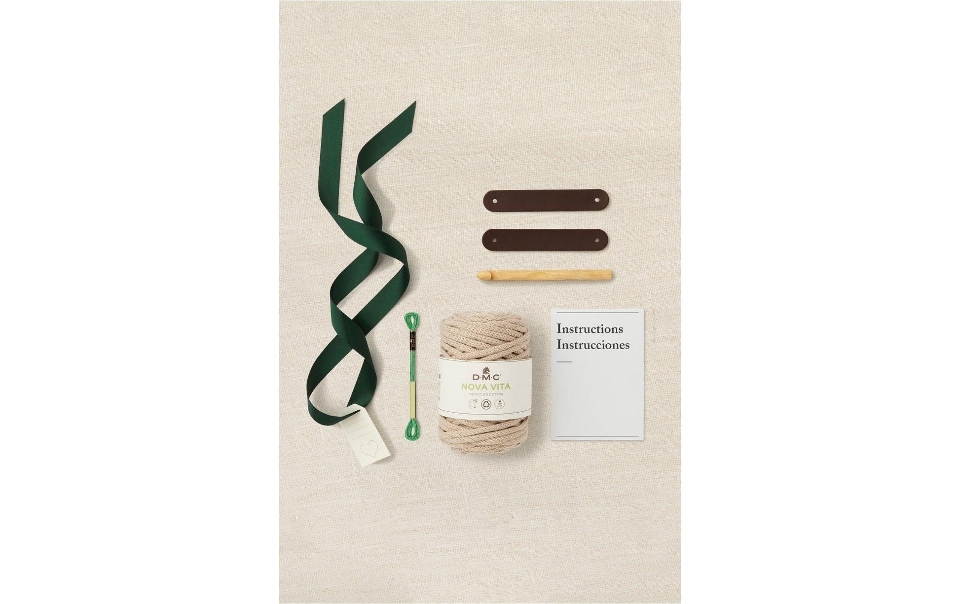 DMC CR104K Häkelset Hellbeige – 9 Stk., Aufbewahrungskorb 17 cm×11 cm, 80% recycelte Baumwolle/20% Polyester