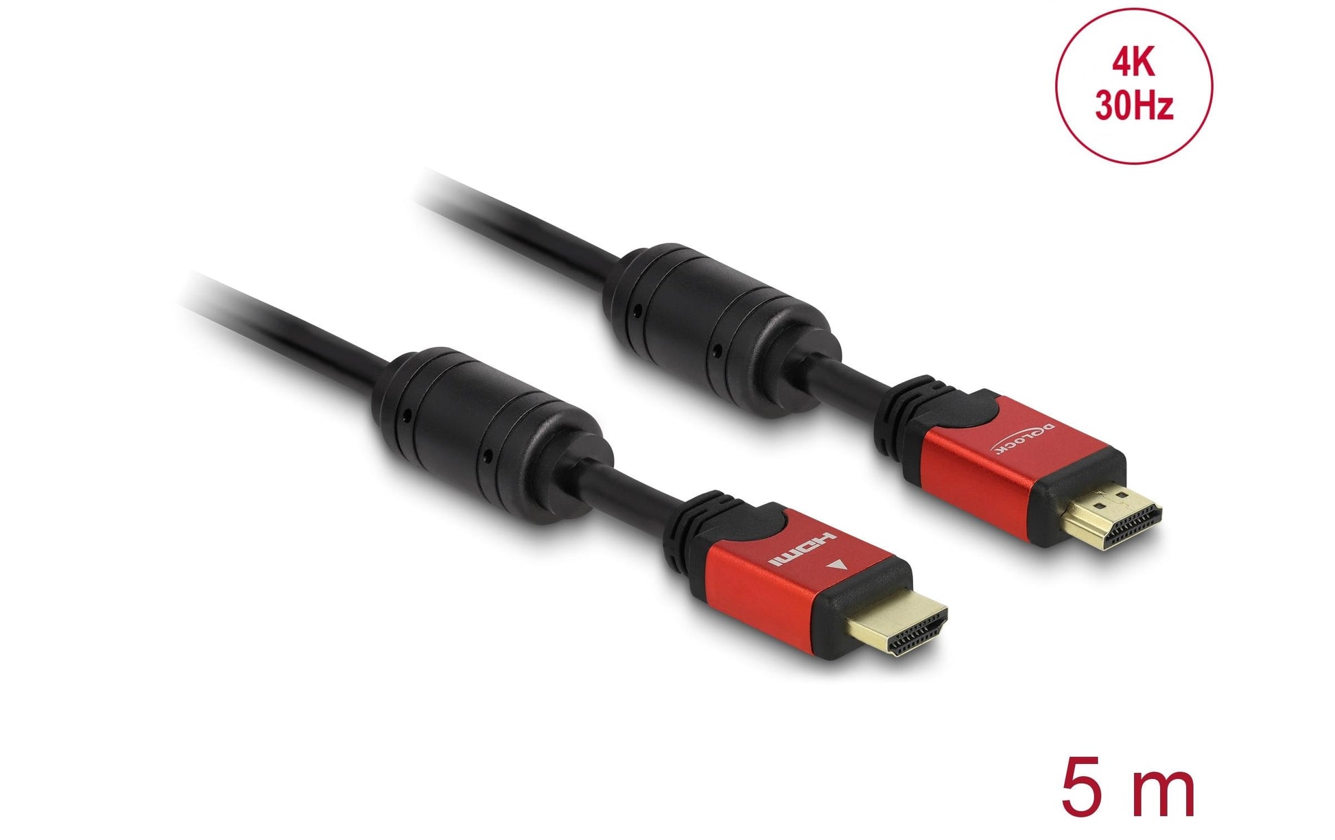 DeLOCK HDMI Kabel HDMI 1.3 4K 30 Hz – 5 m – Rot