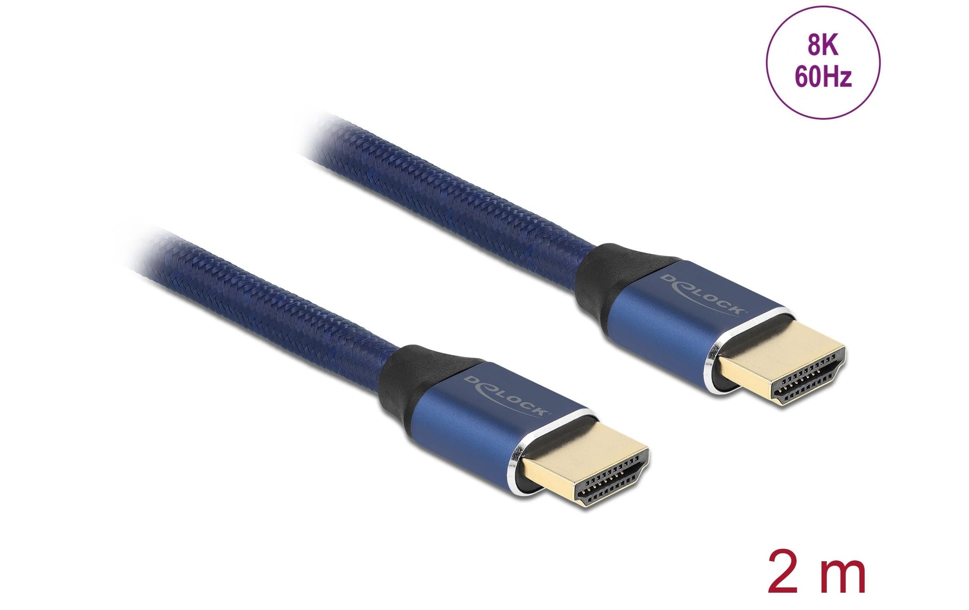 DeLOCK HDMI Kabel HDMI 2.1 8K 60 Hz – 2 m – HDR – Blau