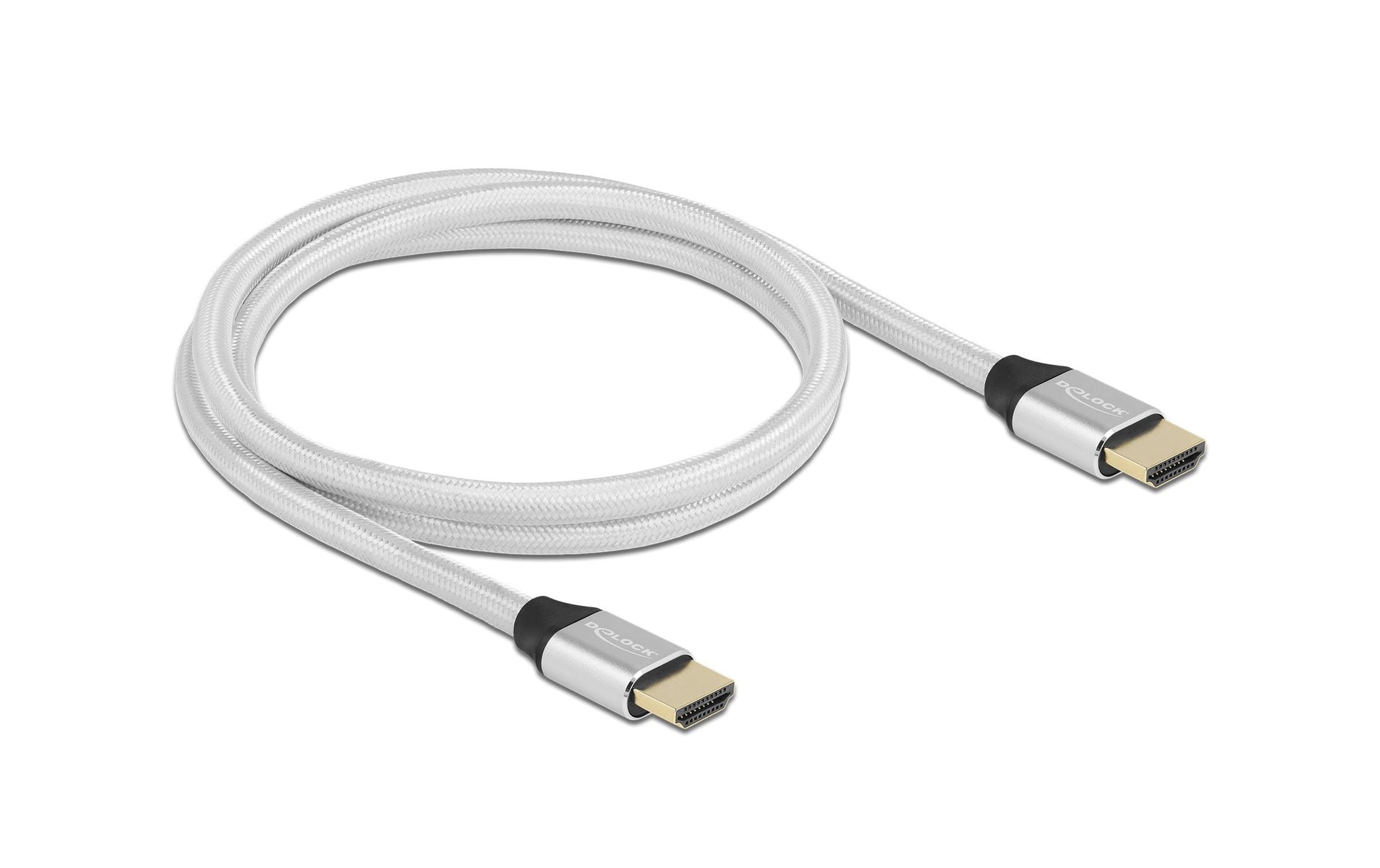 DeLOCK HDMI Kabel HDMI 2.1 8K 60 Hz – 1 m – HDR, ARC – Silber