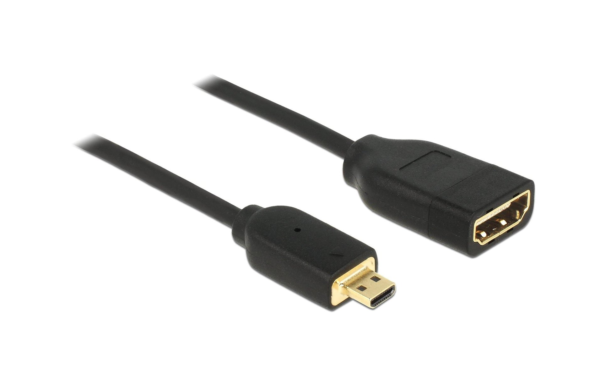 DeLOCK Micro-HDMI auf HDMI Kabel HDMI 2.0 4K 60 Hz – 0,2 m – Ethernet