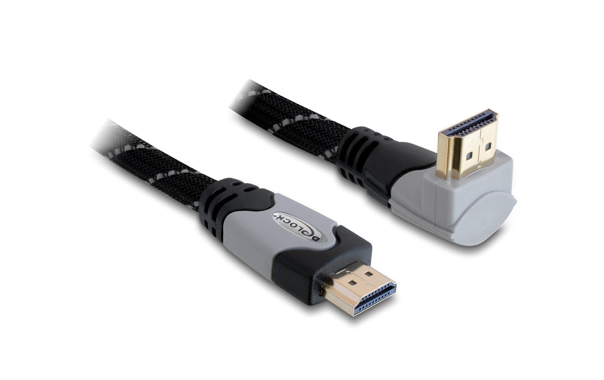 DeLOCK HDMI Kabel HDMI 1.4 4K 30 Hz – 2 m – Ethernet – Schwarz/Grau
