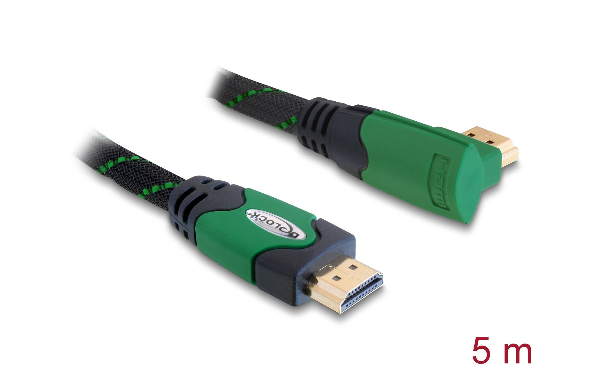 DeLOCK HDMI Kabel (A–A, M–M) HDMI 1.4 4K 30 Hz – 5 m – Ethernet – Grün