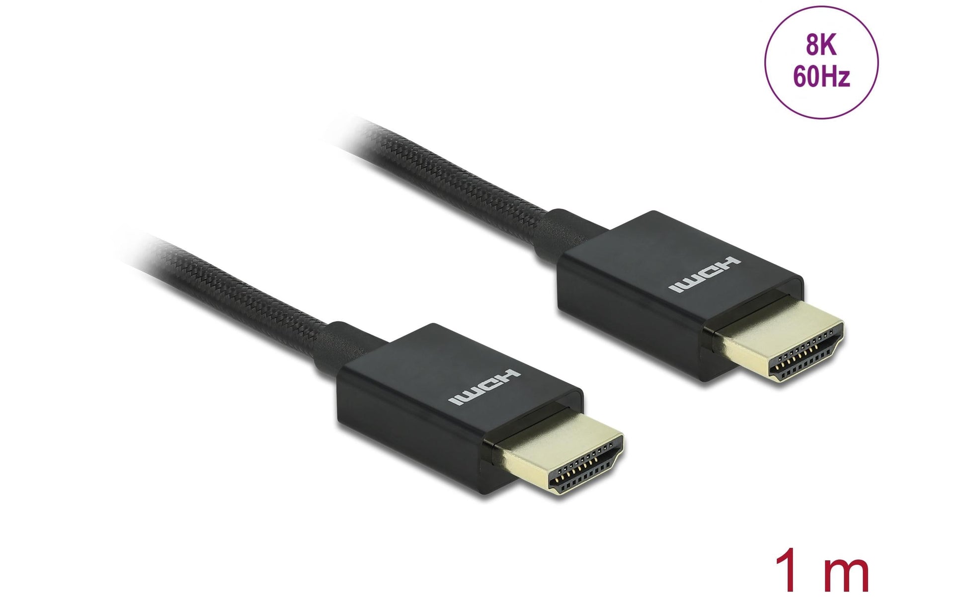 DeLOCK HDMI Kabel (A–A, M–M) HDMI 2.1 8K 60 Hz – 1 m – HDR