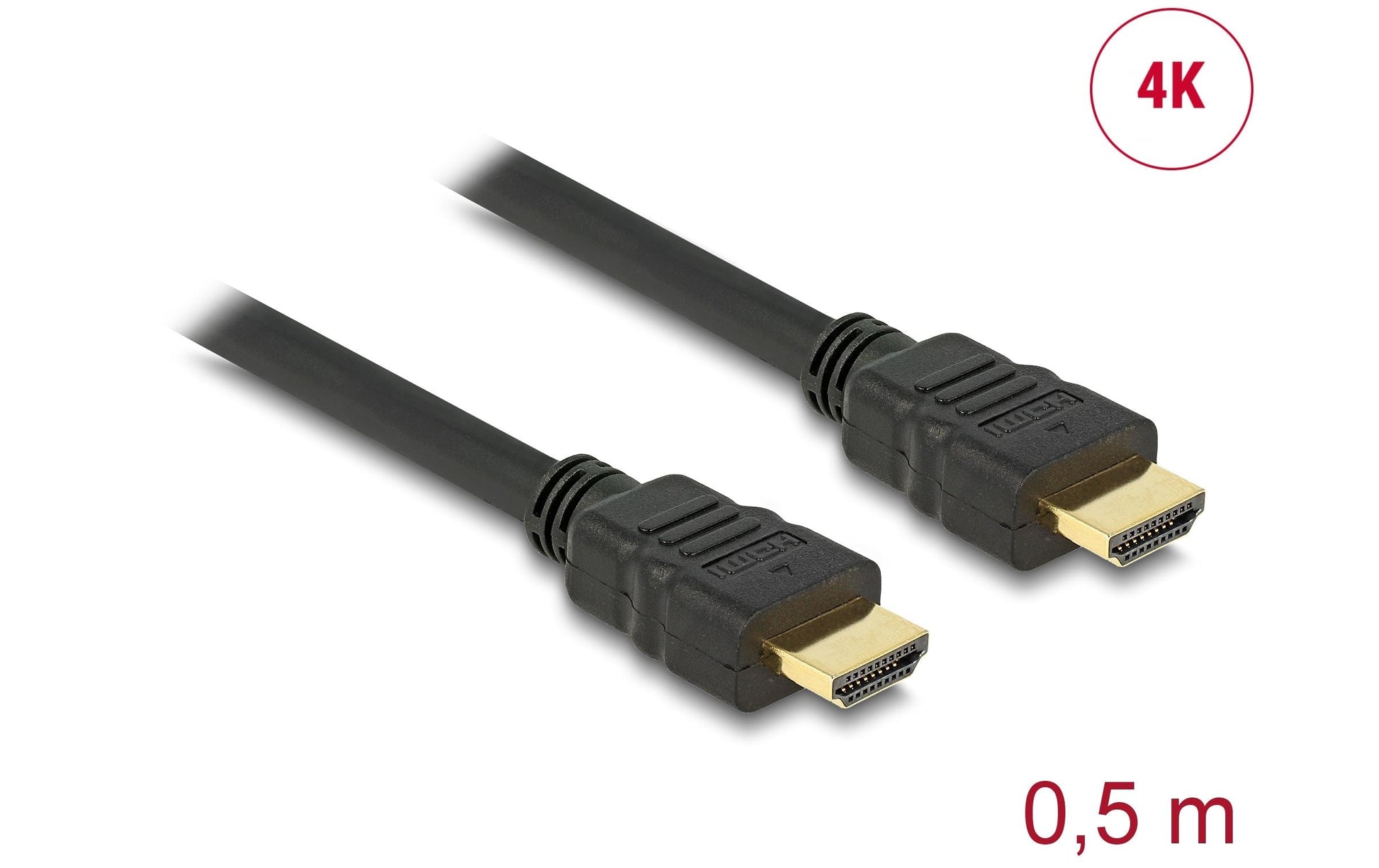 DeLOCK HDMI Kabel HDMI 1.4 4K 30 Hz – 0,5 m – Ethernet