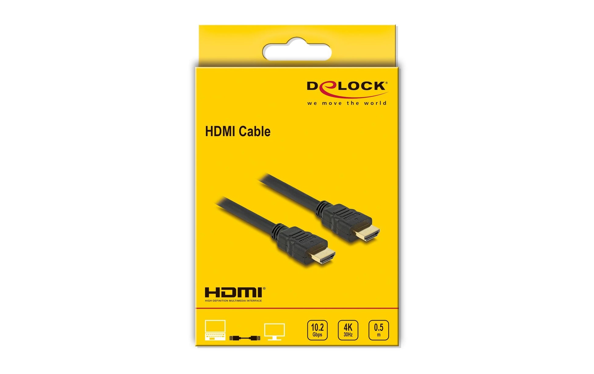 DeLOCK HDMI Kabel HDMI 1.4 4K 30 Hz – 0,5 m – Ethernet