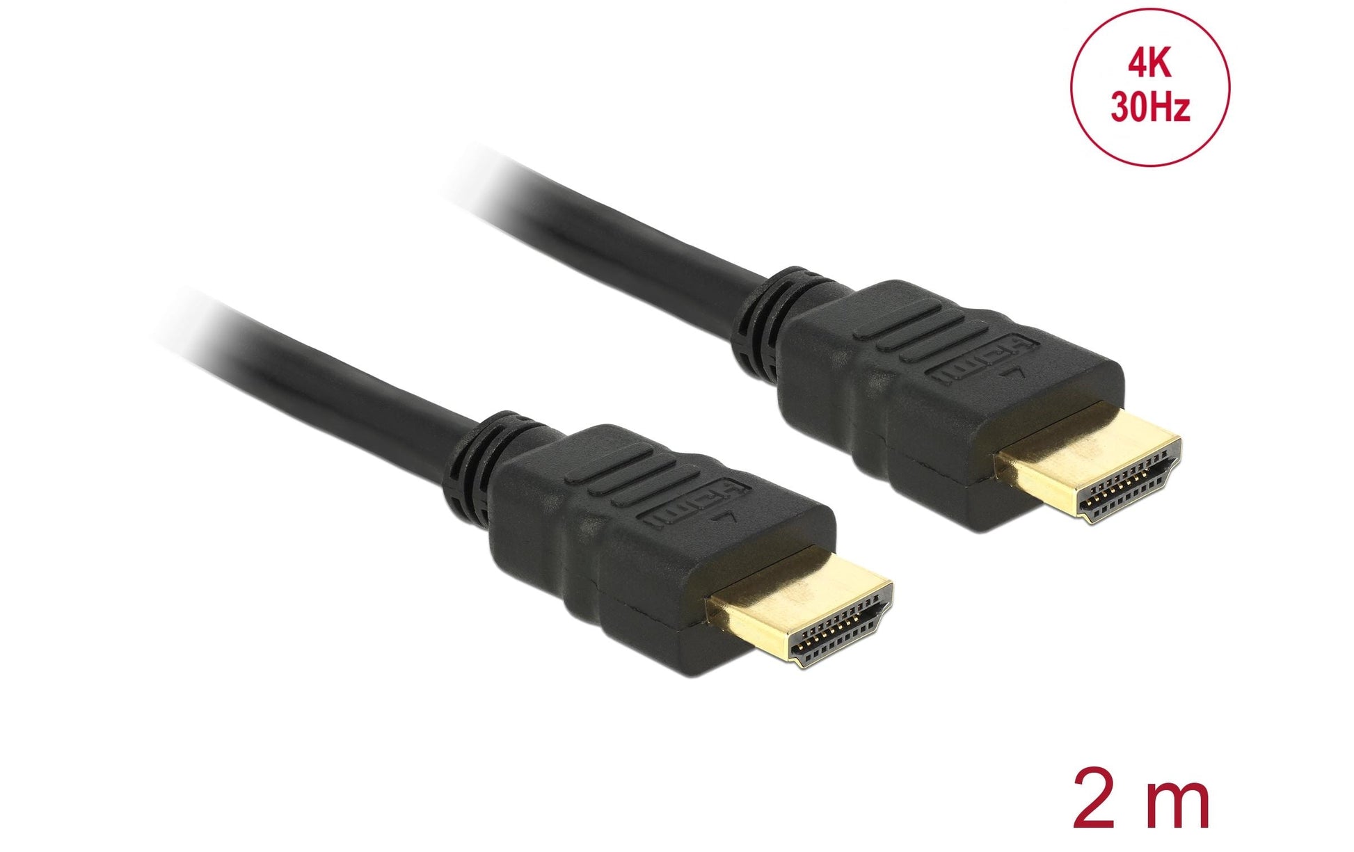DeLOCK HDMI Kabel (A–A, M–M) 4K 30 Hz – 2 m – Ethernet
