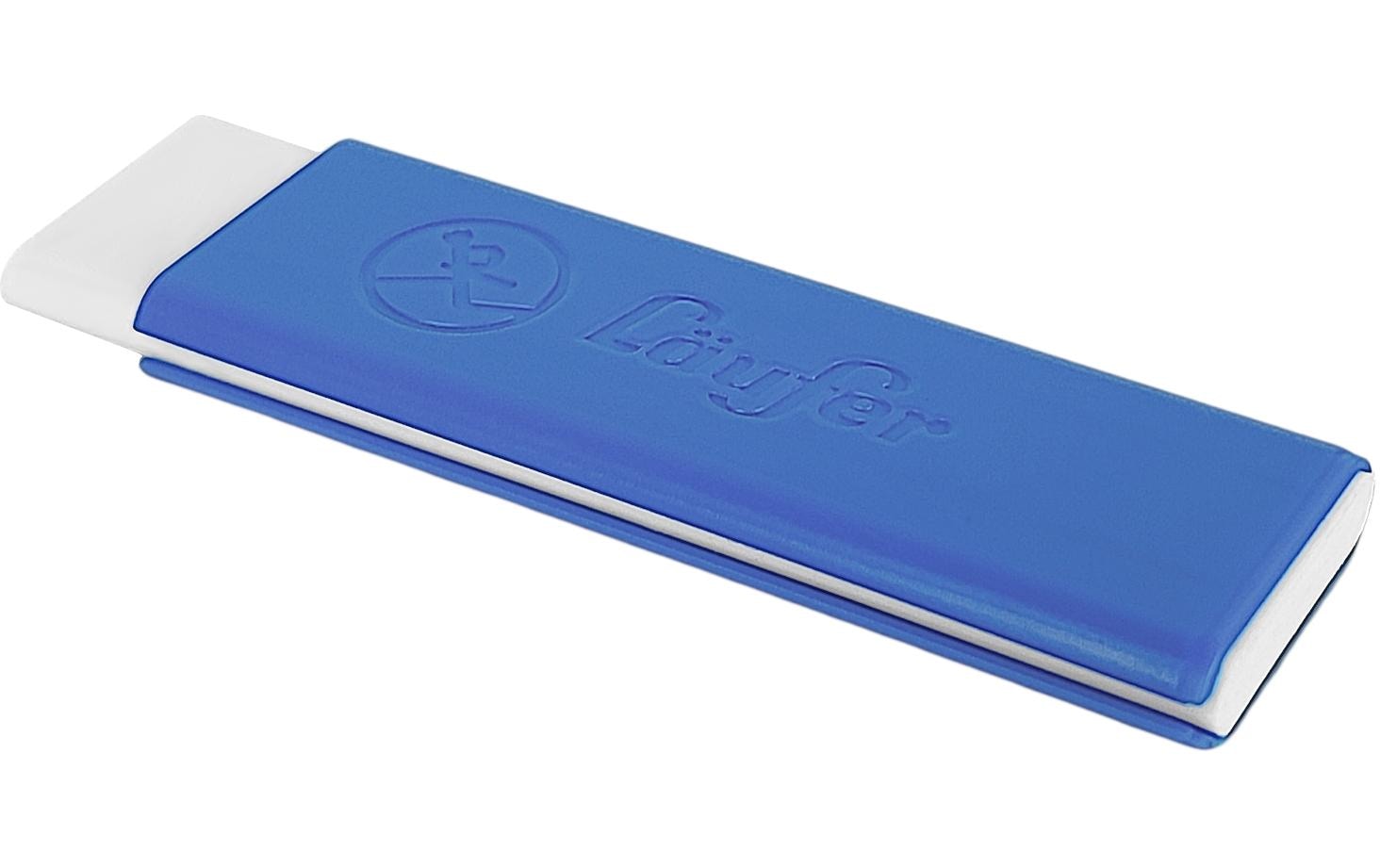 Laufer Radierer – für Bleistifte und Farbstifte – 21 × 71 × 7 mm – blau