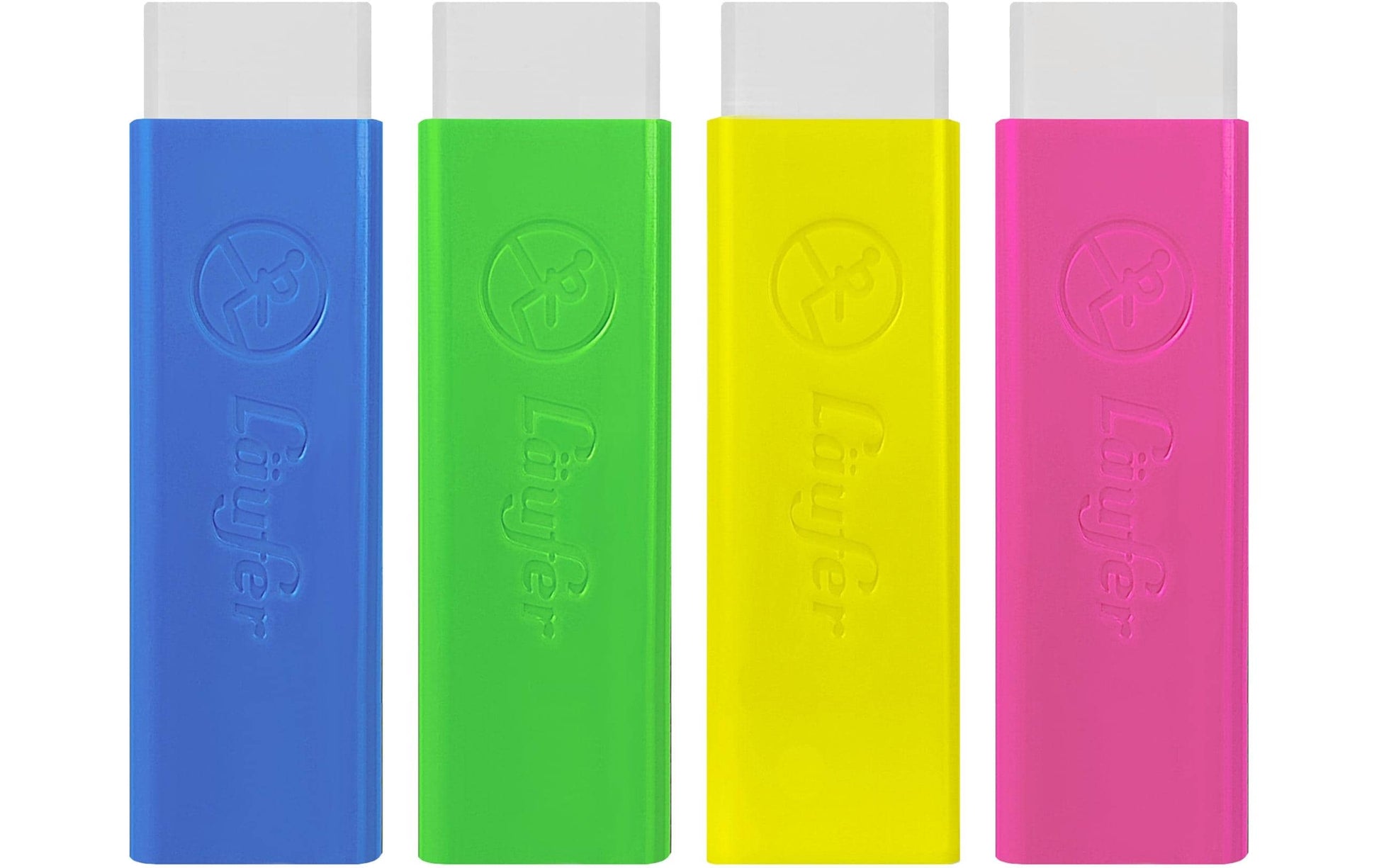 Laufer Radierer – für Bleistift und Farbstifte – 21 × 7 × 21 mm – Kunststoff – gelb