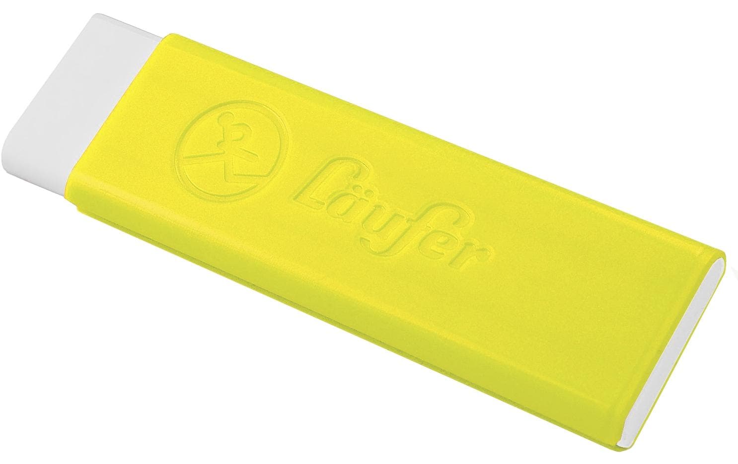 Laufer Radierer – für Bleistift und Farbstifte – 21 × 7 × 21 mm – Kunststoff – gelb