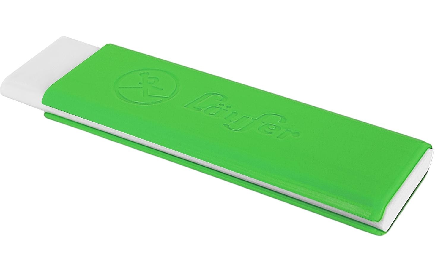 Laufer Radierer – für Bleistifte, Farbstifte – 21 × 7 × 21 mm – Kunststoff – grün