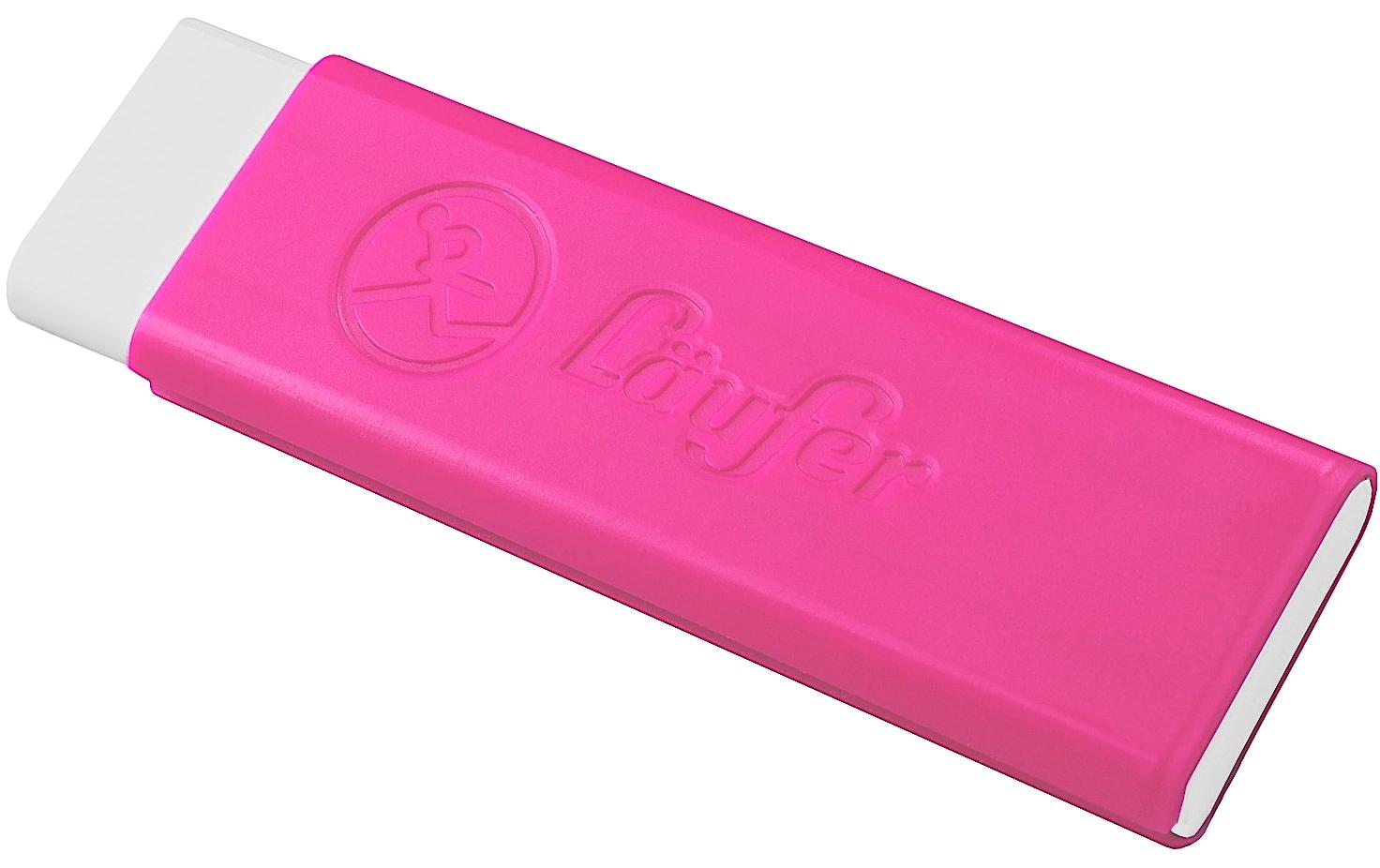 Laufer Radierer – für Bleistifte und Farbstifte – 21 × 7 × 21 mm – pink
