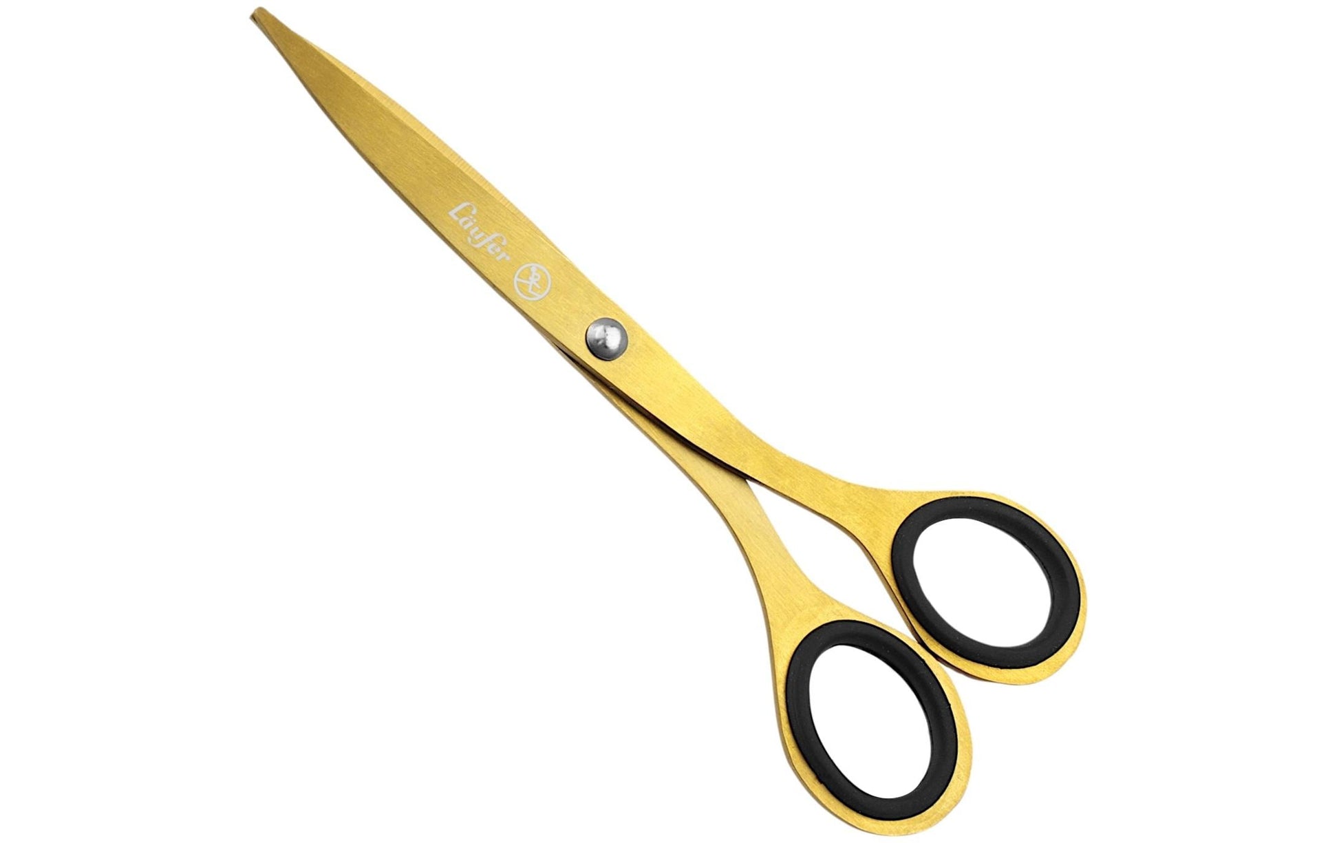 Laufer Universalschere – 17,0 cm, titanbeschichtet, spitz, Gummi, gold