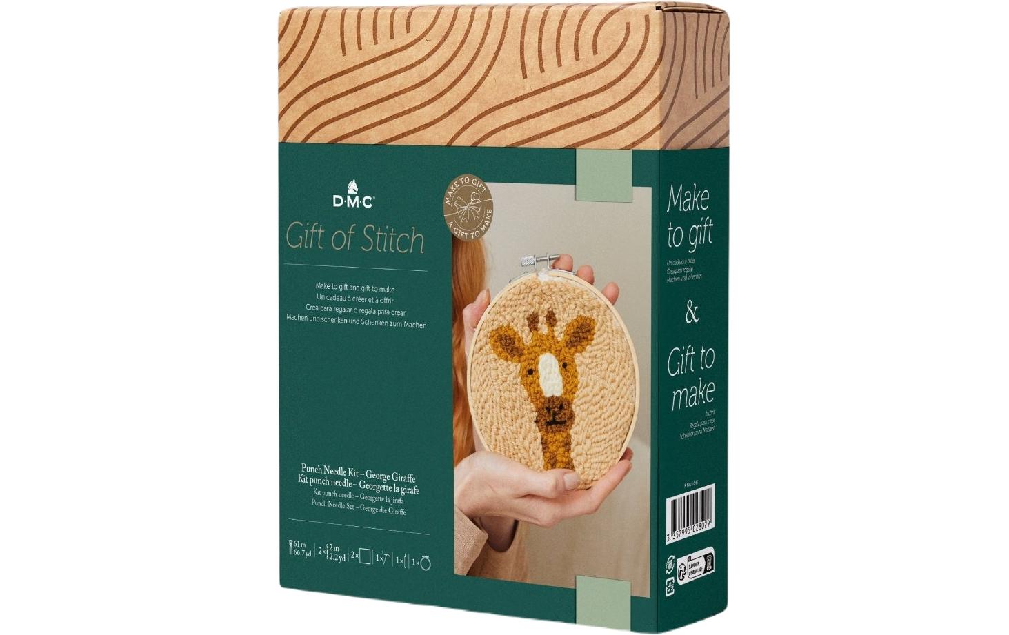 DMC Bastelset (Stick-/Punch-Nadel) – Giraffe Georg – Ø 15,7 cm – 10-teilig