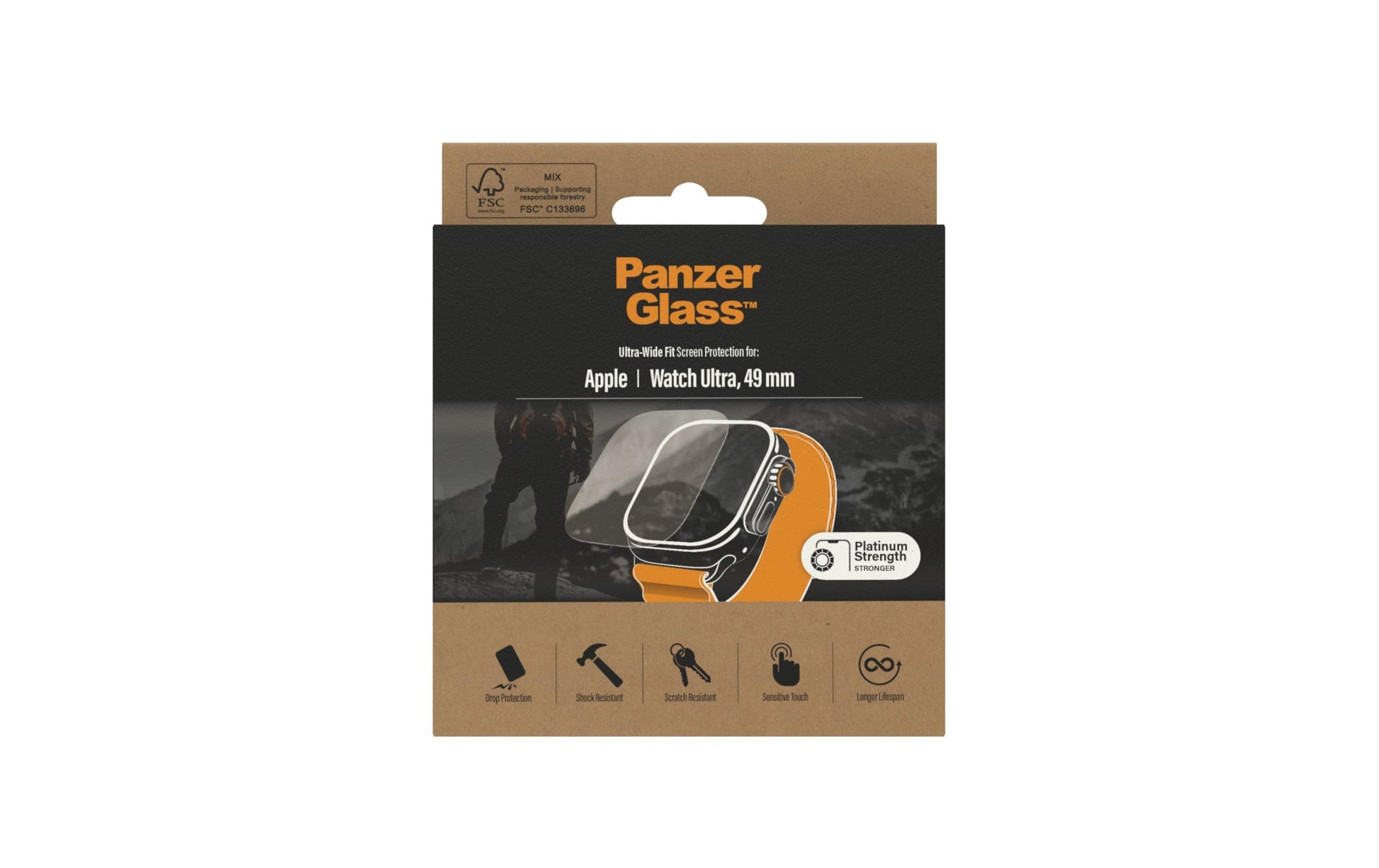 PanzerGlass Displayschutz (Panzerglas), fettabweisend – für Apple Watch Ultra 49 mm
