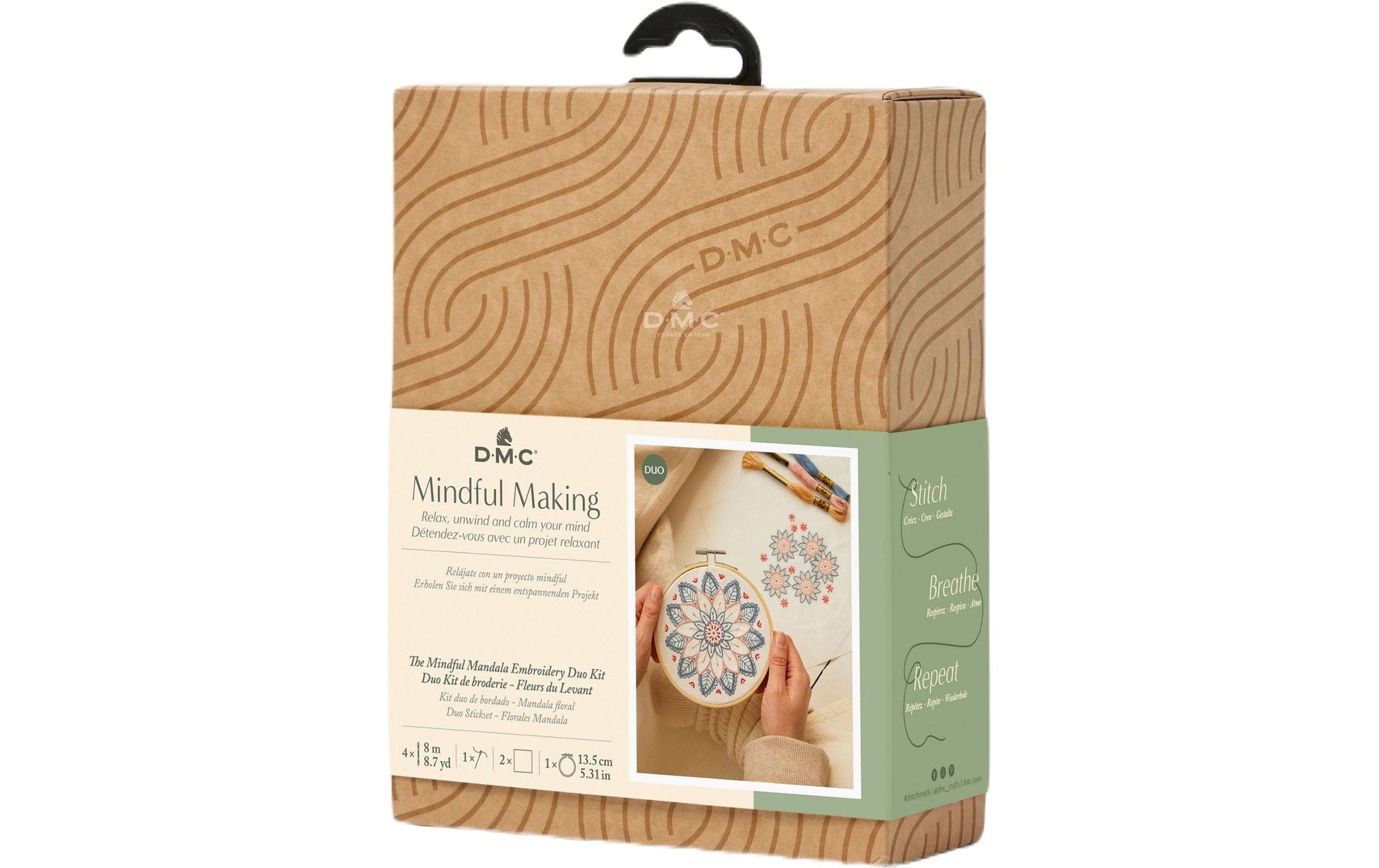 DMC Mindful Making – Nähset – Blumen-Mandala – 10-teilig – 8 m Baumwolle, Bambus