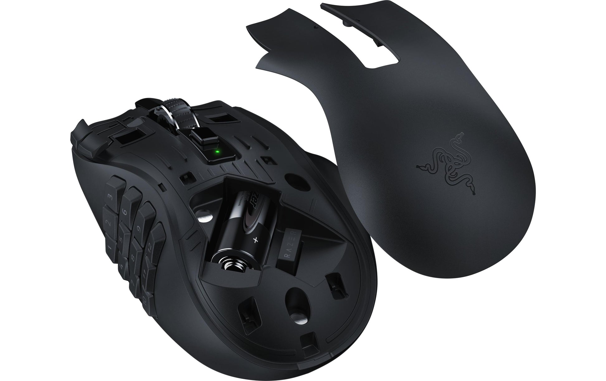 Razer Naga V2 HyperSpeed Gaming-Maus – kabellos, 21 Tasten, für Rechtshänder, integrierter Speicher, schwarz