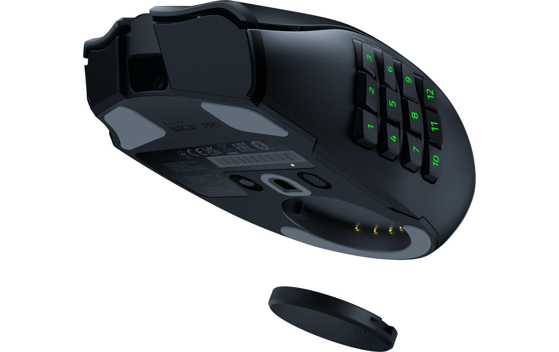 Razer Naga V2 Pro Gaming-Maus – kabellos, 20 Tasten, für Rechtshänder, integrierter Speicher, schwarz