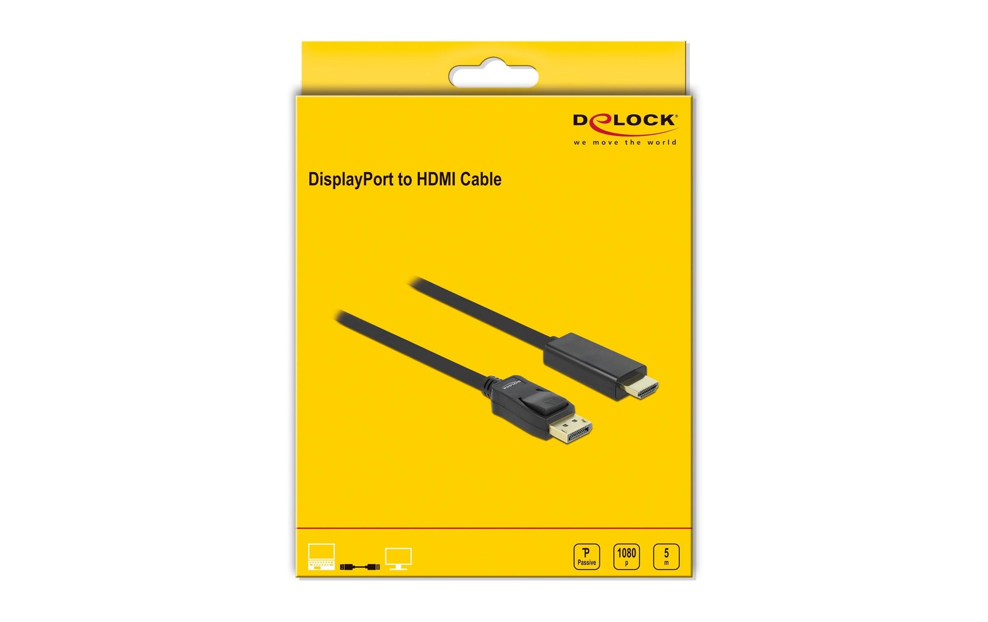 DeLOCK DisplayPort auf HDMI Kabel DP 1.1 1920×1200 60 Hz – 5 m