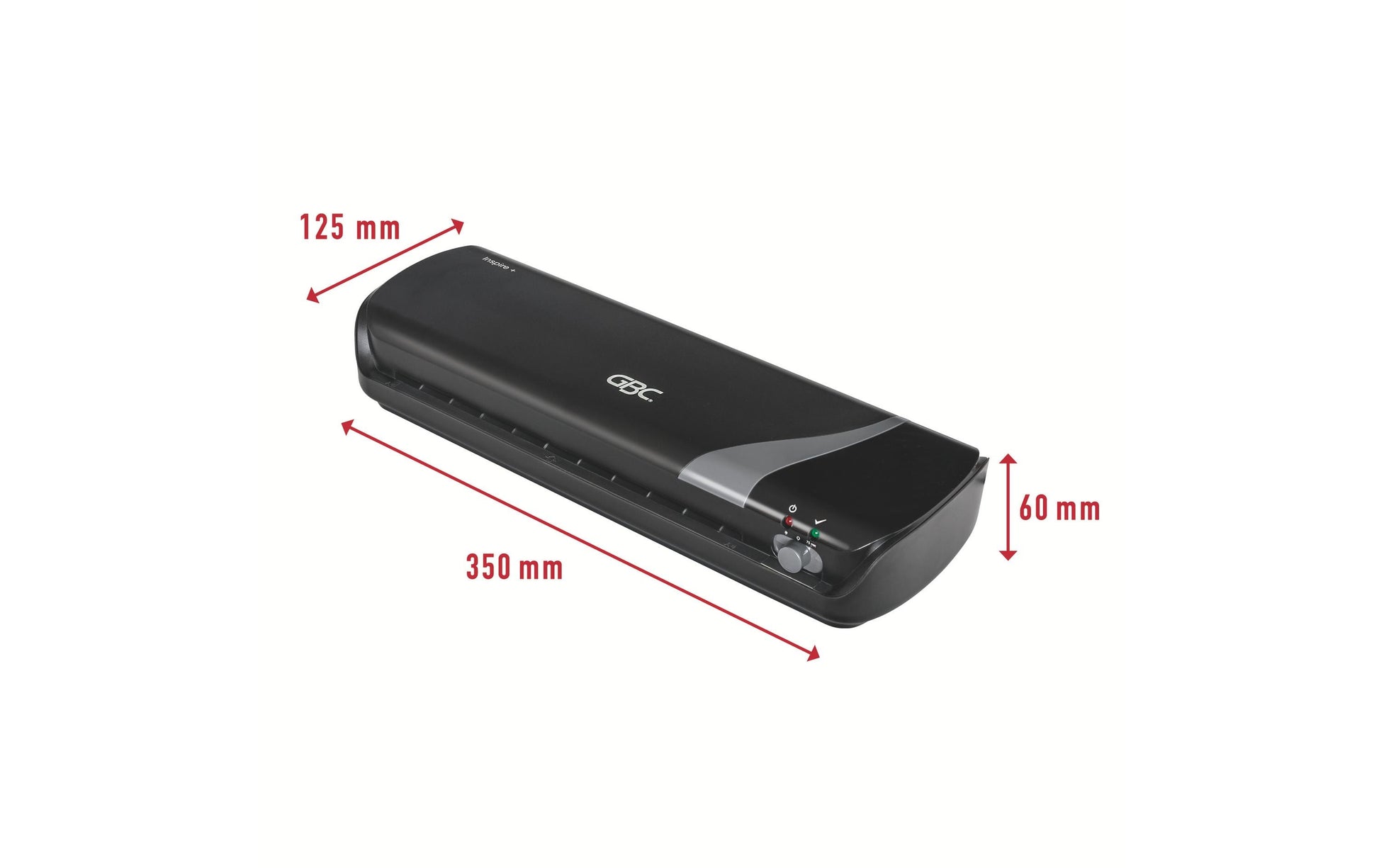 GBC Inspire+ Laminiergerät A4 – 2 Rollen, 75–125 µm, Kaltlamination, Aufheizzeit 4 Min., 250 mm/min, Schwarz