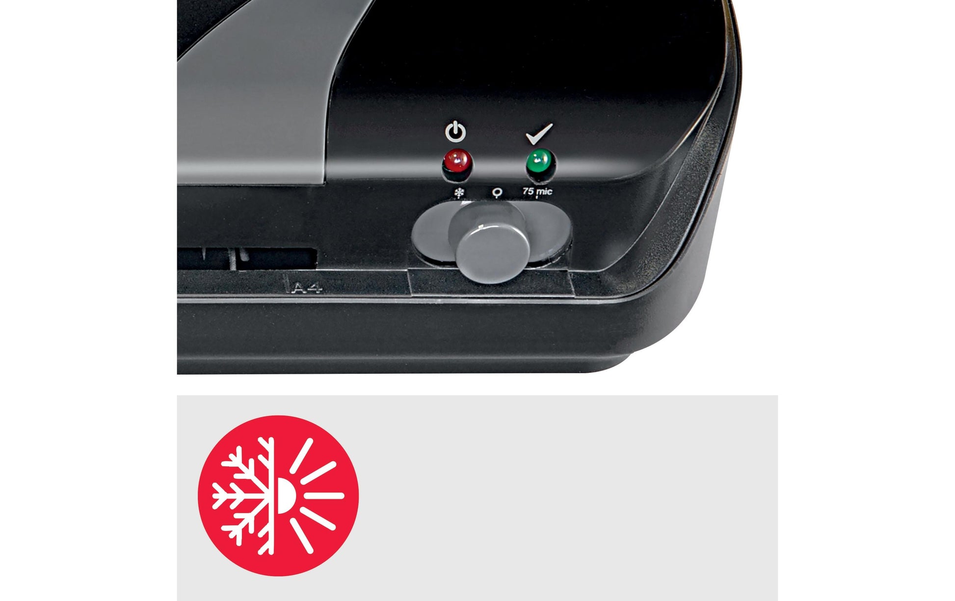 GBC Inspire+ Laminiergerät A4 – 2 Rollen, 75–125 µm, Kaltlamination, Aufheizzeit 4 Min., 250 mm/min, Schwarz