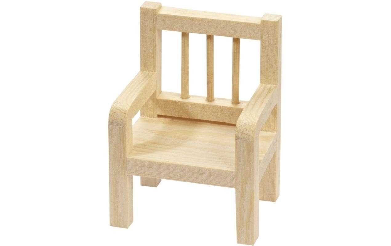 HobbyFun Holzrohling Stuhl, 1 Stk, H 4,5 cm, Holz