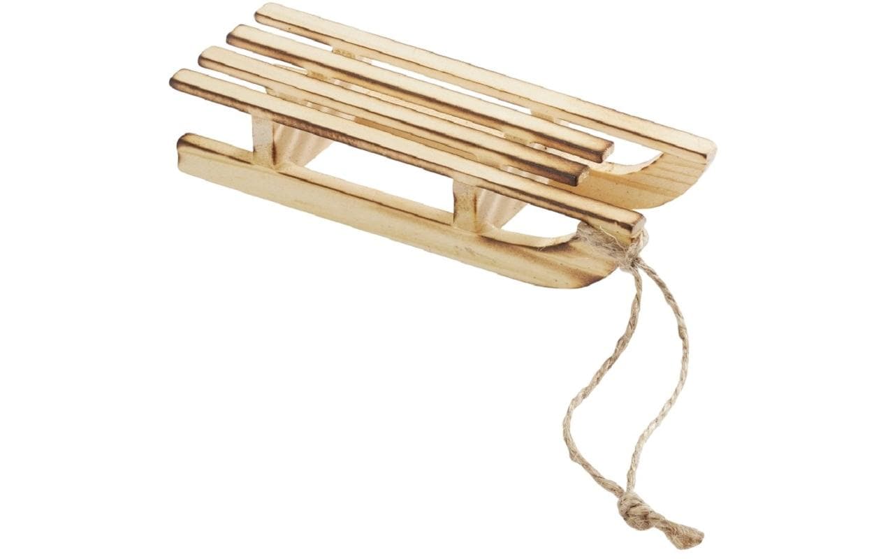 HobbyFun Holzrohling Schlitten, 1 Stk, 10 × 3,5 × 2 cm, Holz