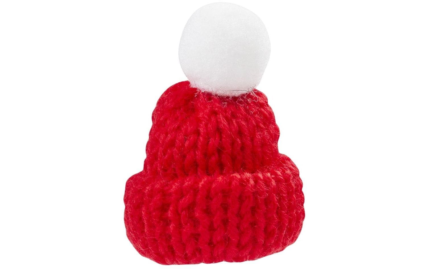 HobbyFun Mini-Strickmütze, Polyester, 4,5 cm, Set à 2, Rot